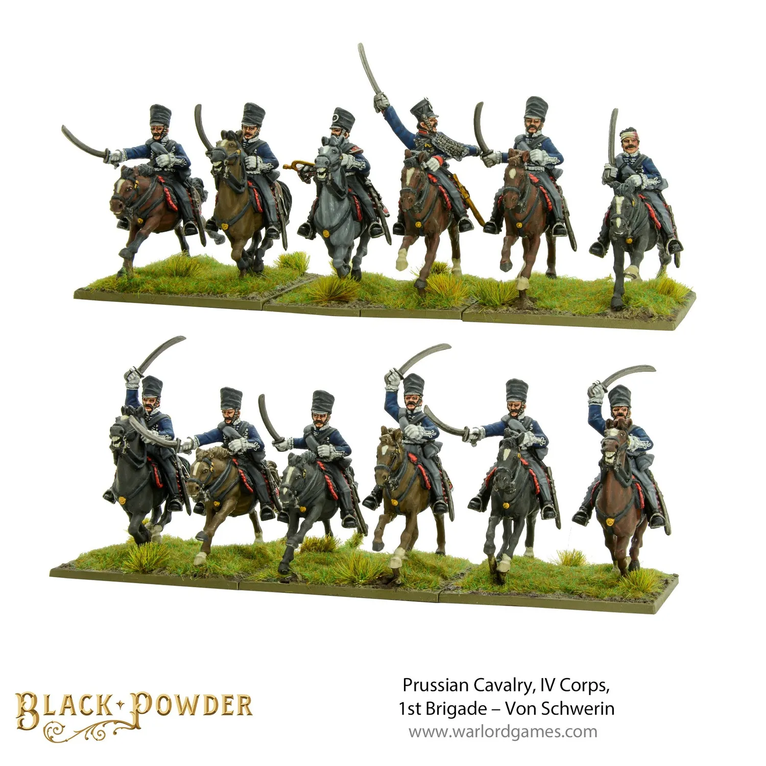Black Powder Prussian Cavalry Von Schwerin brigade résine
