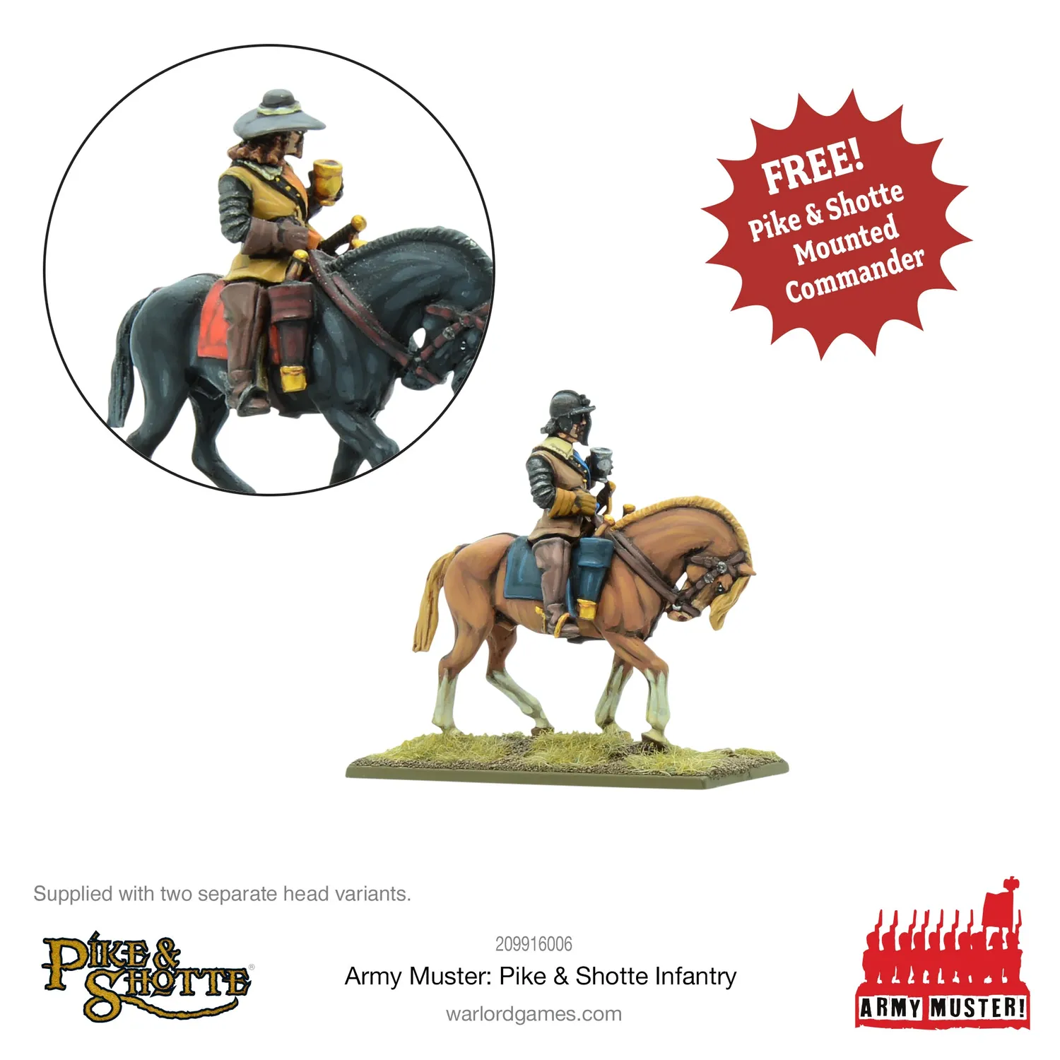 Pike & Shotte Army Muster Infantry 120 figurines avec commandant monté plastique