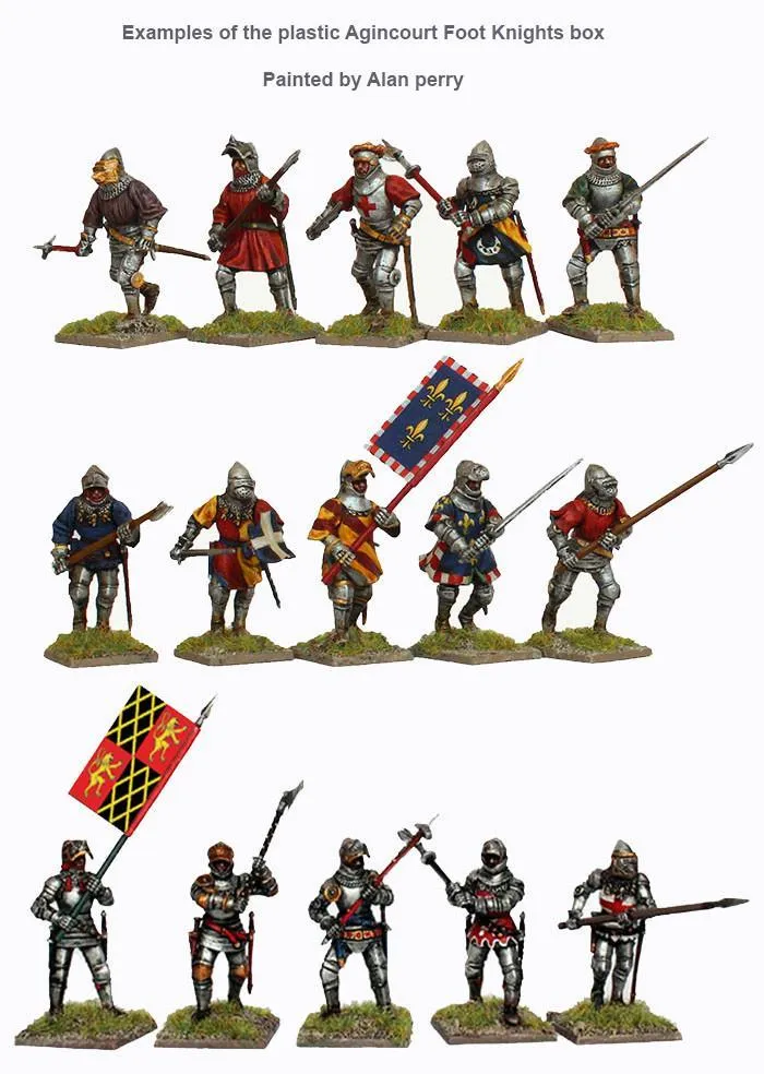 Bolt Action Perry Miniatures Agincourt Foot Knights figurines plastique