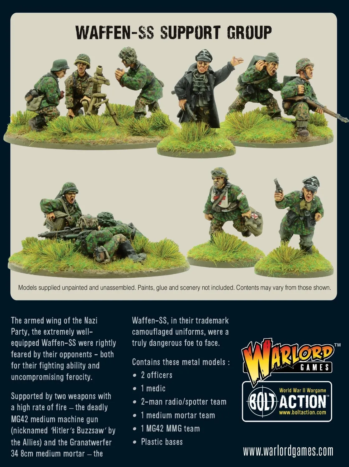 Warlord Games Bolt Action Waffen-SS Support Group boîte métal