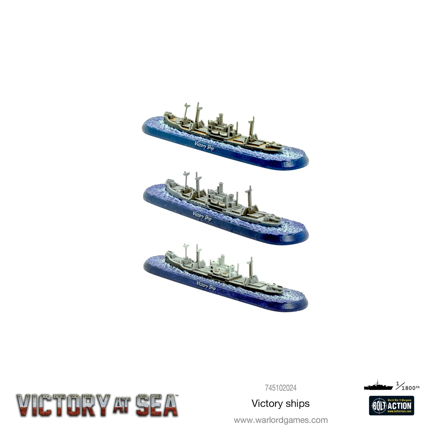 Warlord Games Victory at Sea Victory Ships navires x3 résine rapide