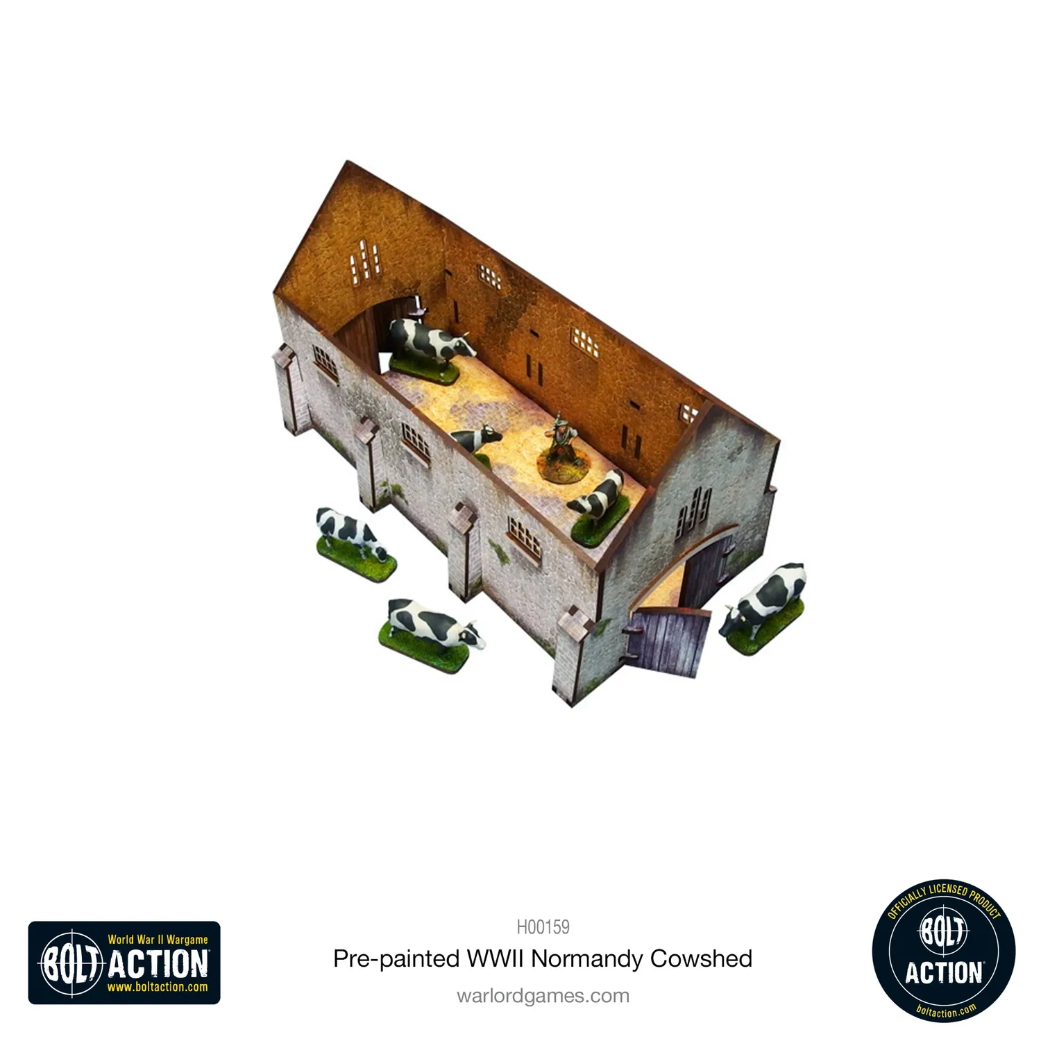 Bolt Action WWII Normandy Cowshed décor prépeint 28mm