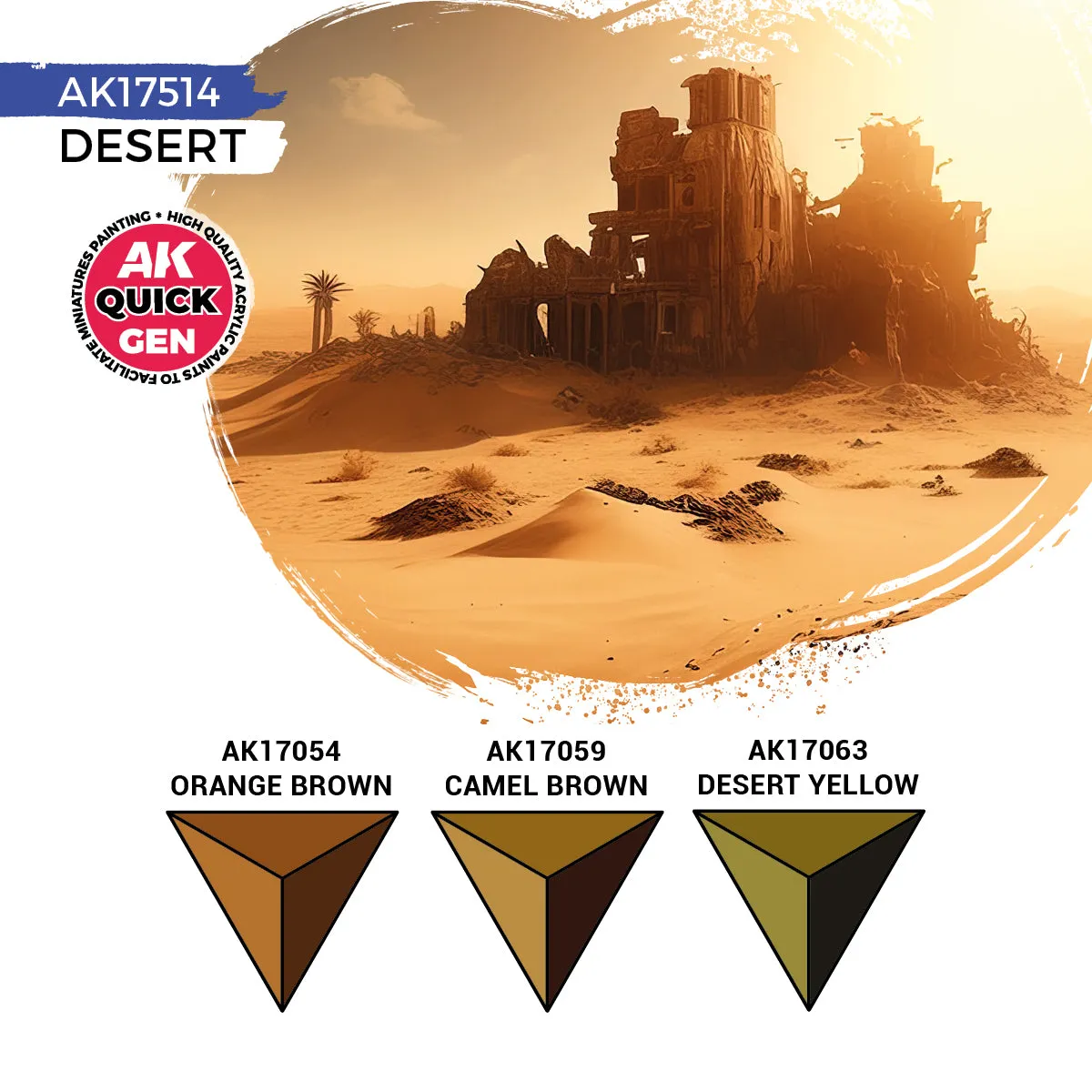 AK Interactive Quick Gen Desert set 3 peintures acrylique