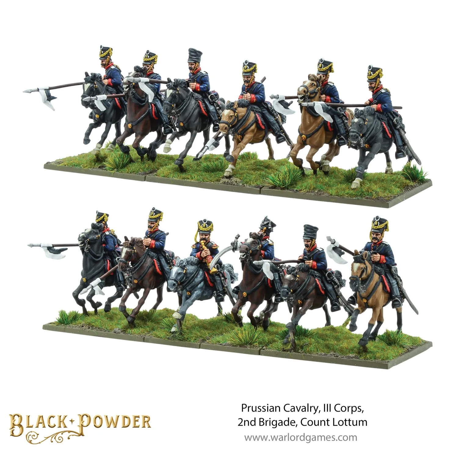 Bolt Action Black Powder Prussian Cavalry III Corps 2nd Brigade Count Lottum figurines résine