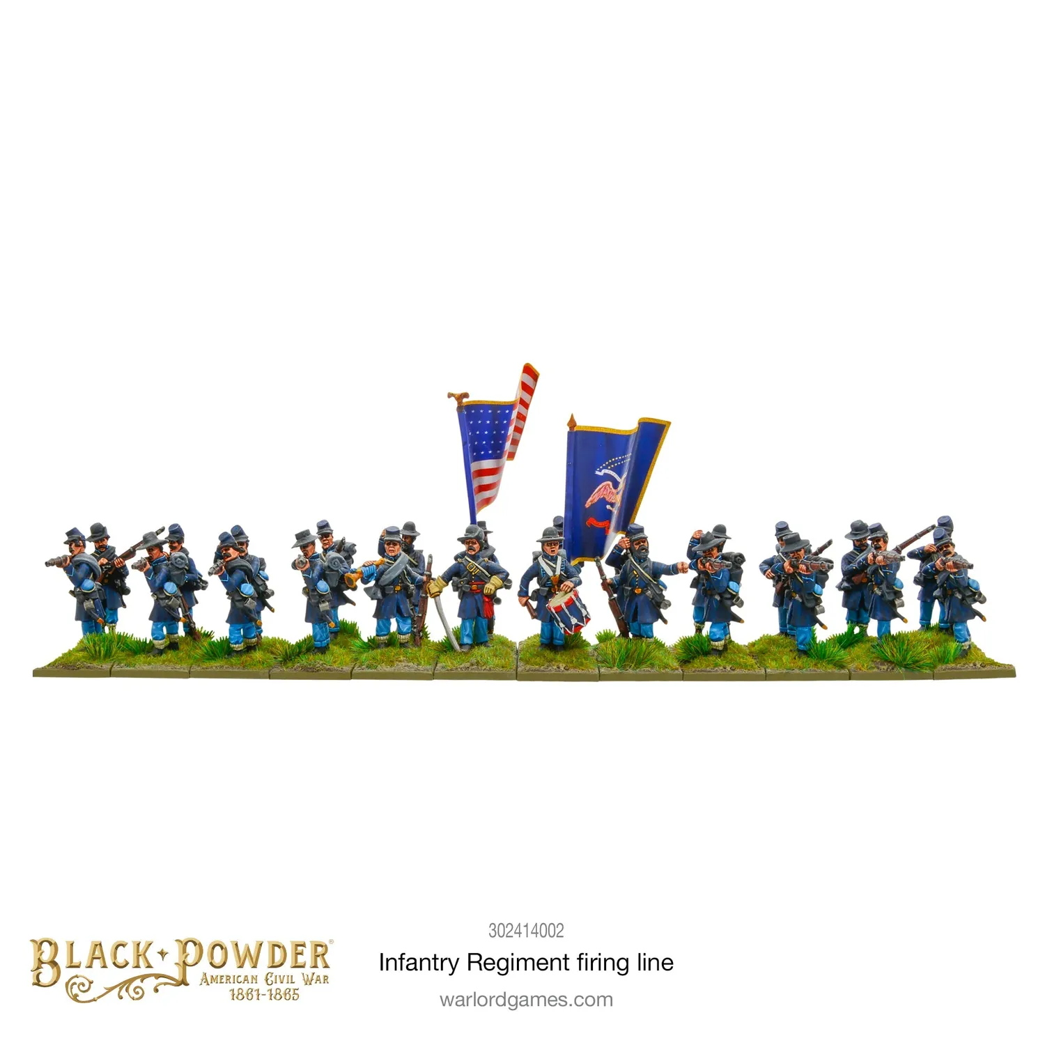 Bolt Action American Civil War Infantry Regiment Firing Line figurines