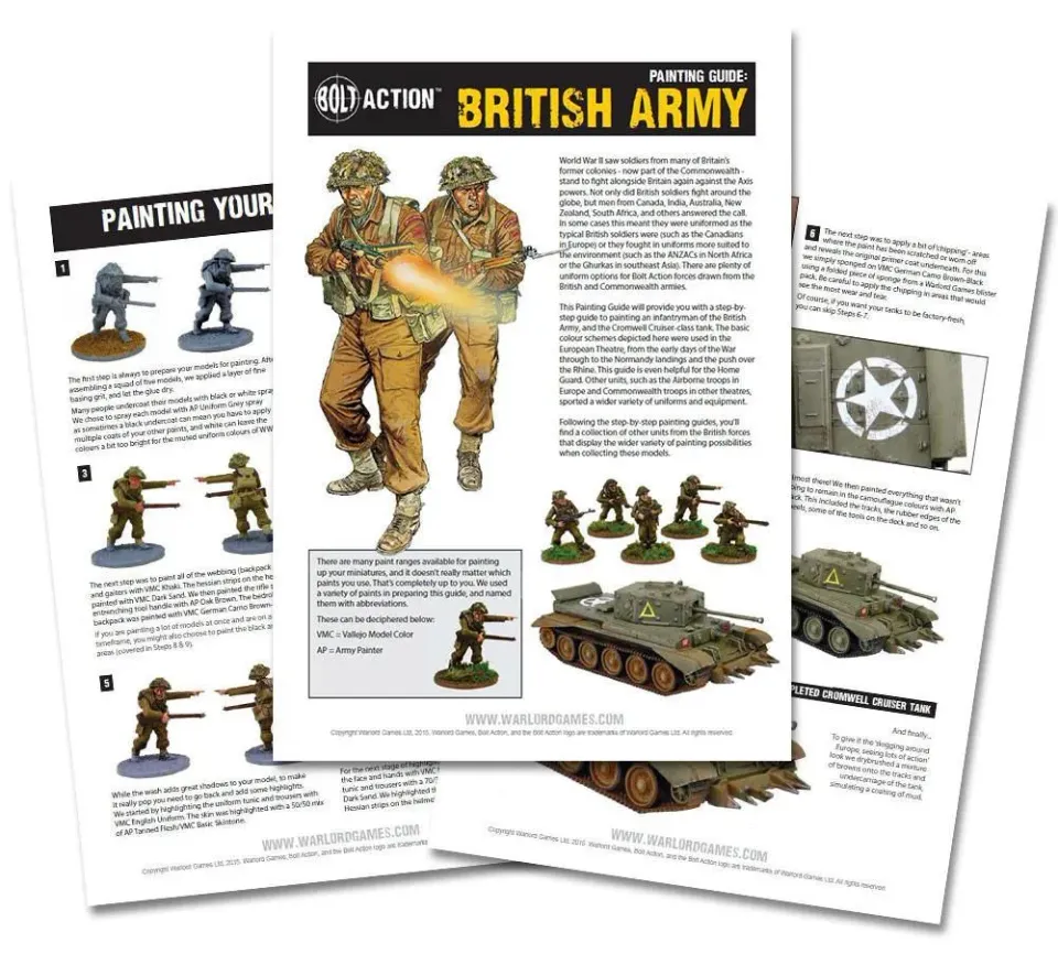 Bolt Action British guide peinture PDF digital Cromwell