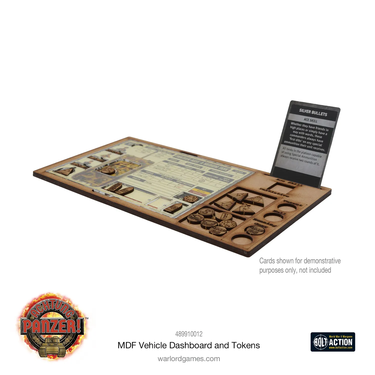 Bolt Action Achtung Panzer! MDF Vehicle Dashboard et tokens accessoire MDF