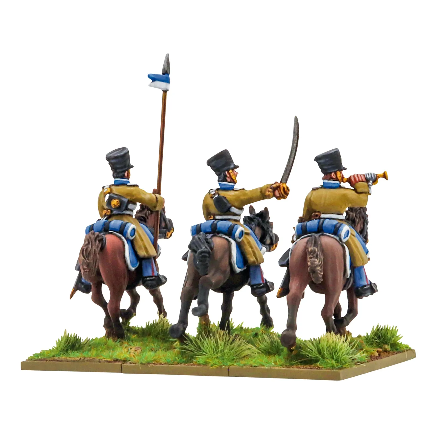 Black Powder Crimean War Russian Hussars command figurines métal 3 montées