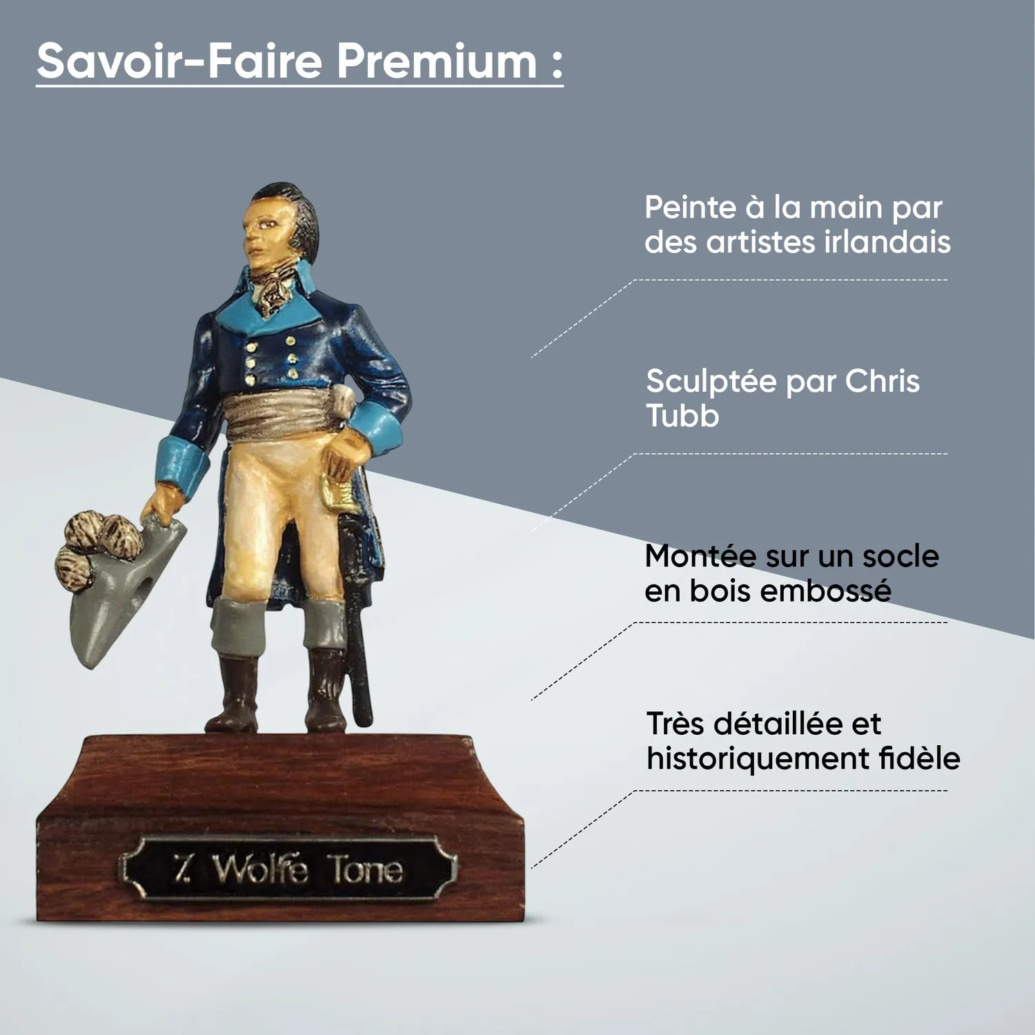 Prince August IHP07 Wolfe Tone figurine étain peinte à la main