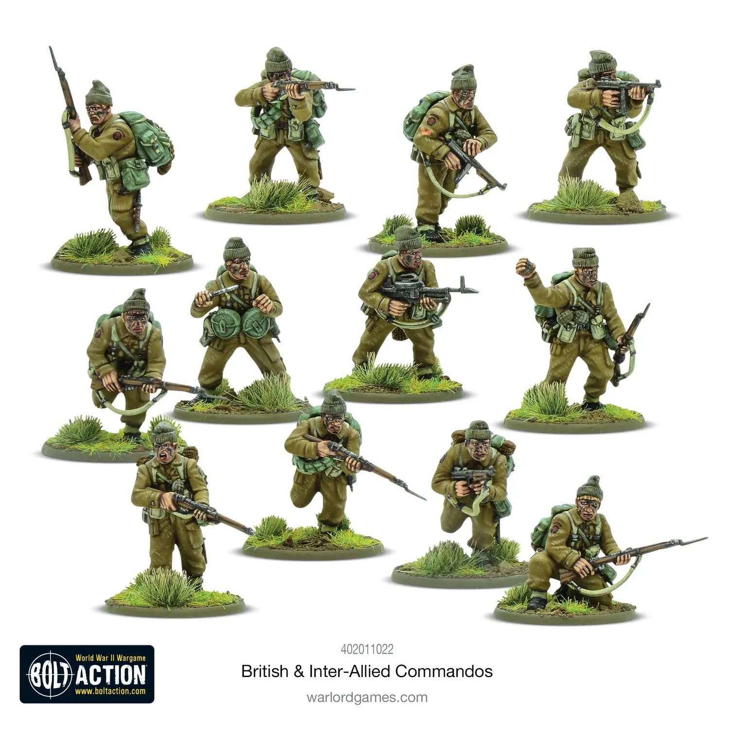Bolt Action British & Inter-Allied Commandos figurines plastique 30 pièces