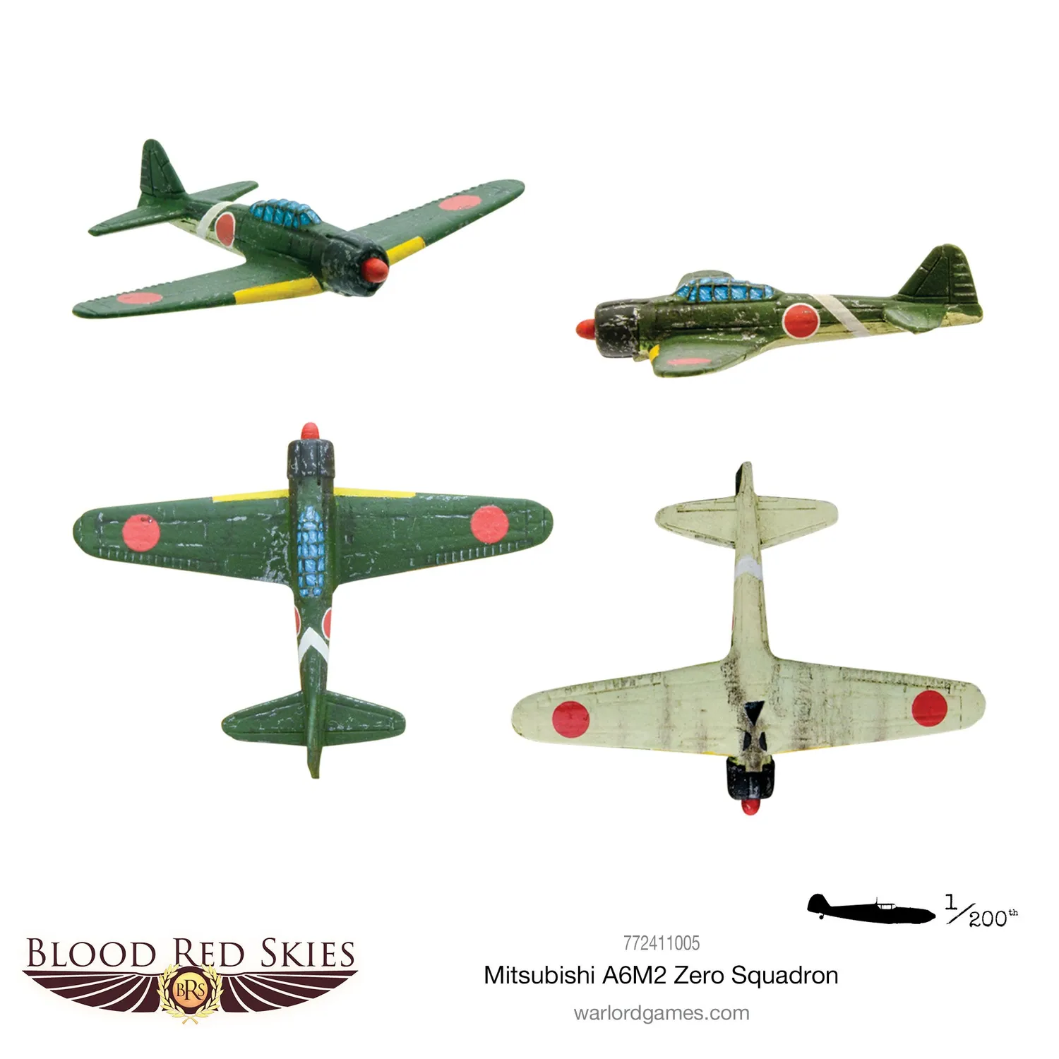 Blood Red Skies Mitsubishi A6M2 Zero Squadron avions résine x6