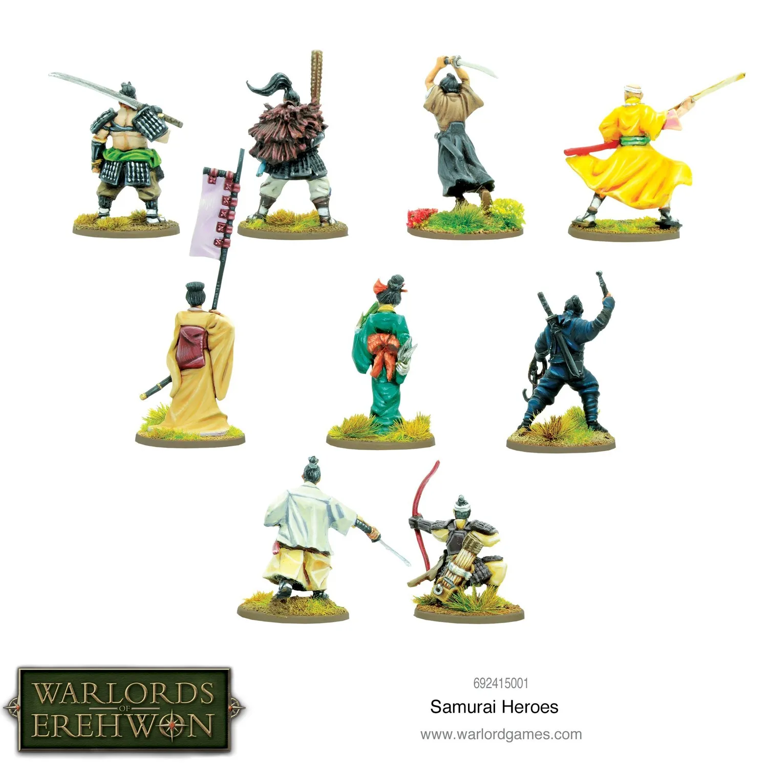 Warlords of Erehwon Samurai Heroes figurines métal