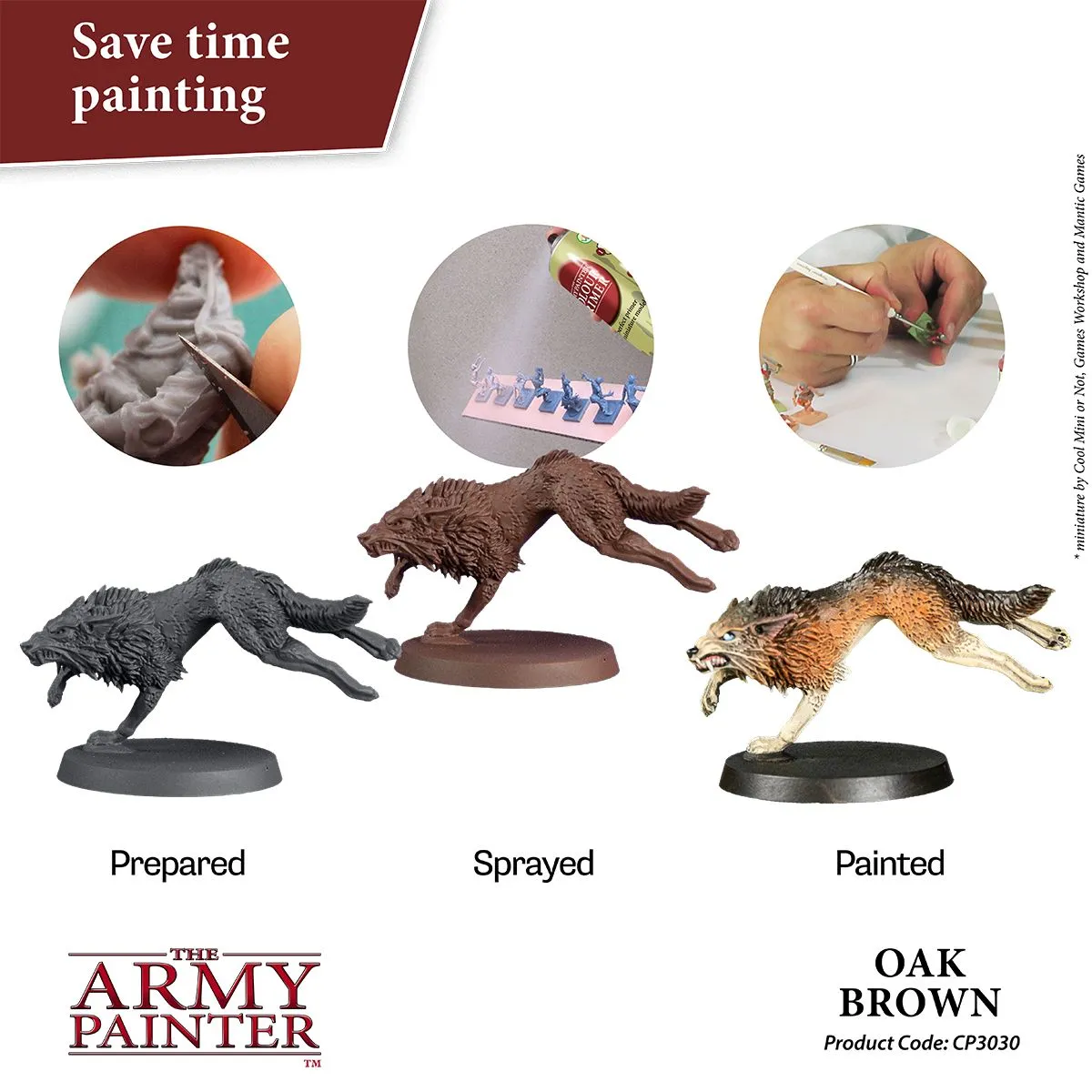 Army Painter Colour Primer Oak Brown bombe sous-couche marron