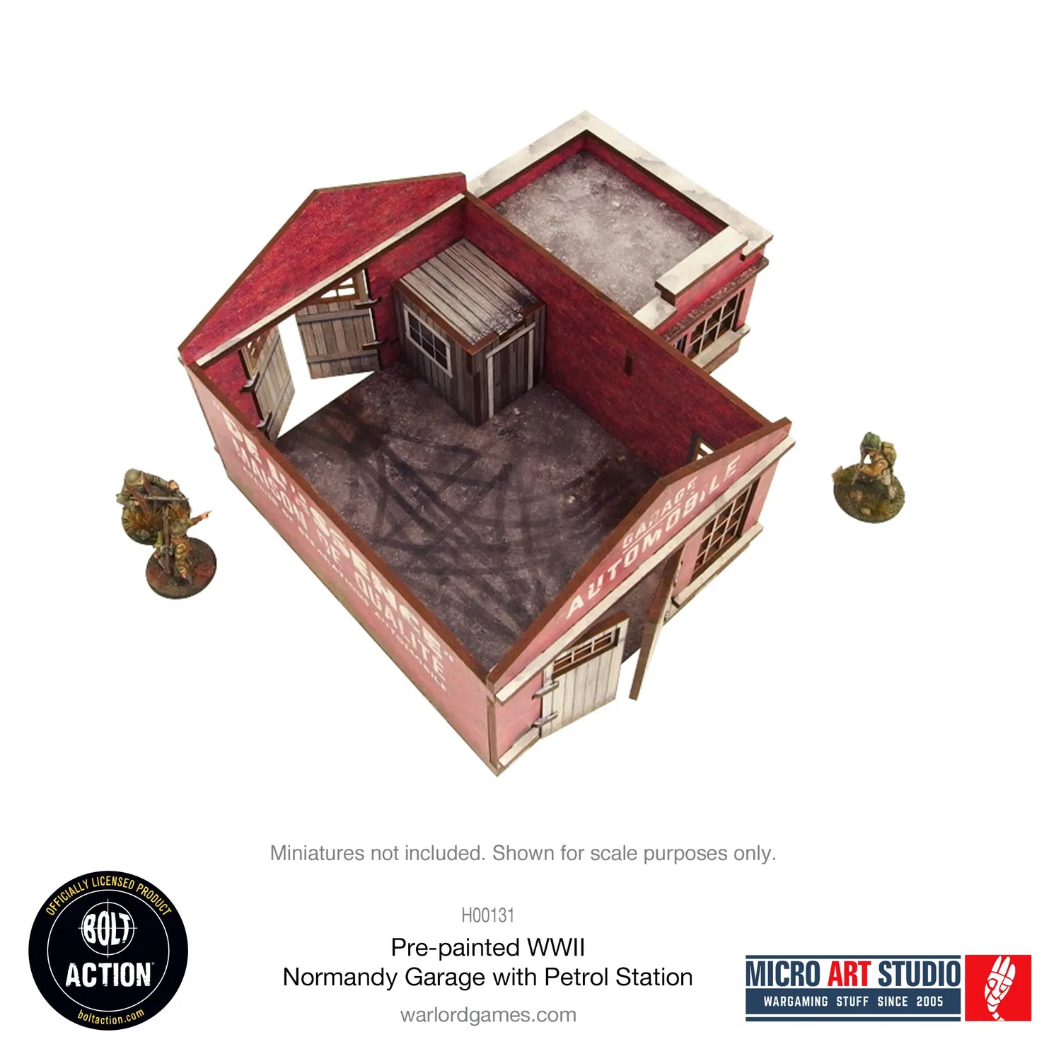 Bolt Action WW2 Normandy Garage with Petrol Station garage prépeint