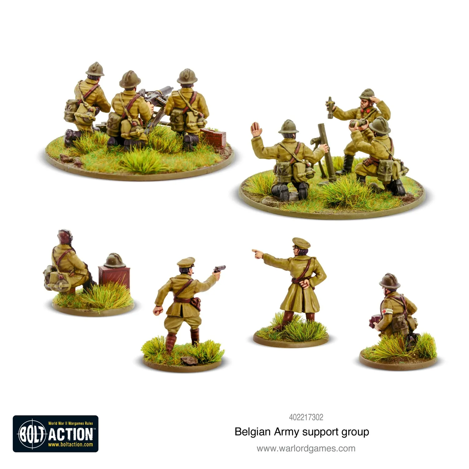 Warlord Games Bolt Action Belgian Army Support Group boîte de soutien métal