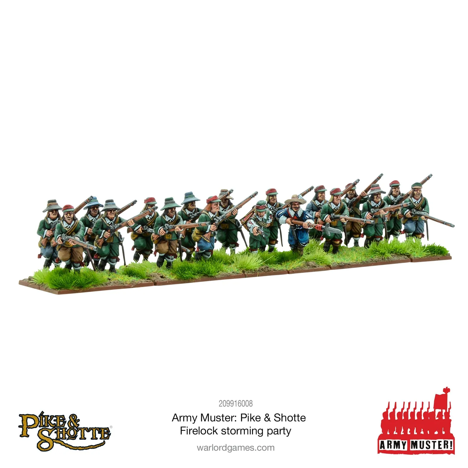 Bolt Action Pike & Shotte Army Muster Firelock Storming Party infanterie
