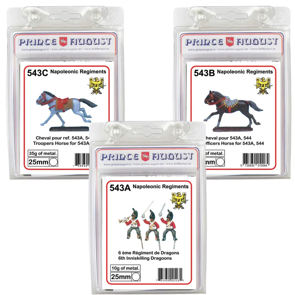 Prince August Hobby PA543 lot 3 moules 6e Dragon Inniskilling 25 mm