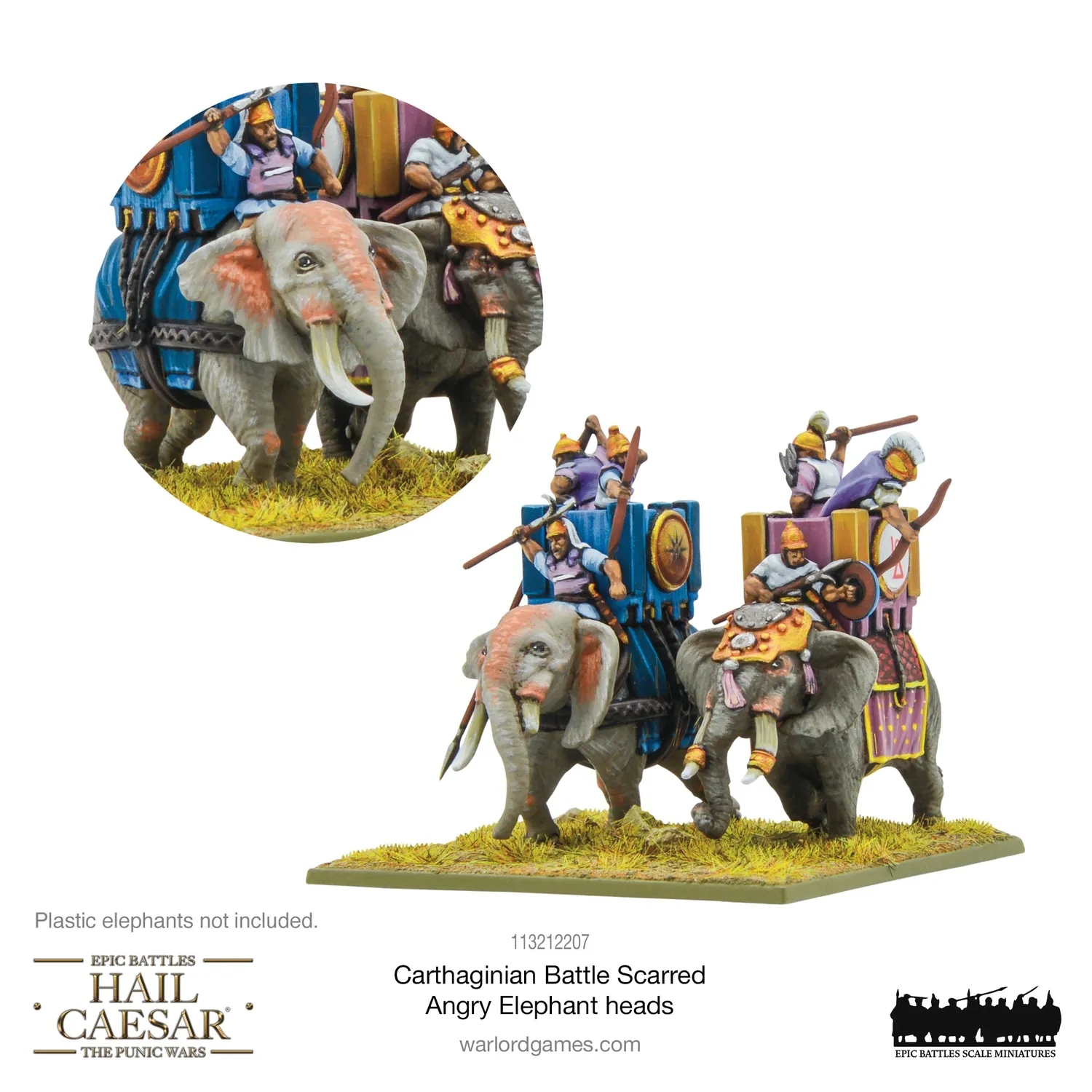 Warlord Games Hail Caesar Epic Battles Éléphant têtes vétérans résine