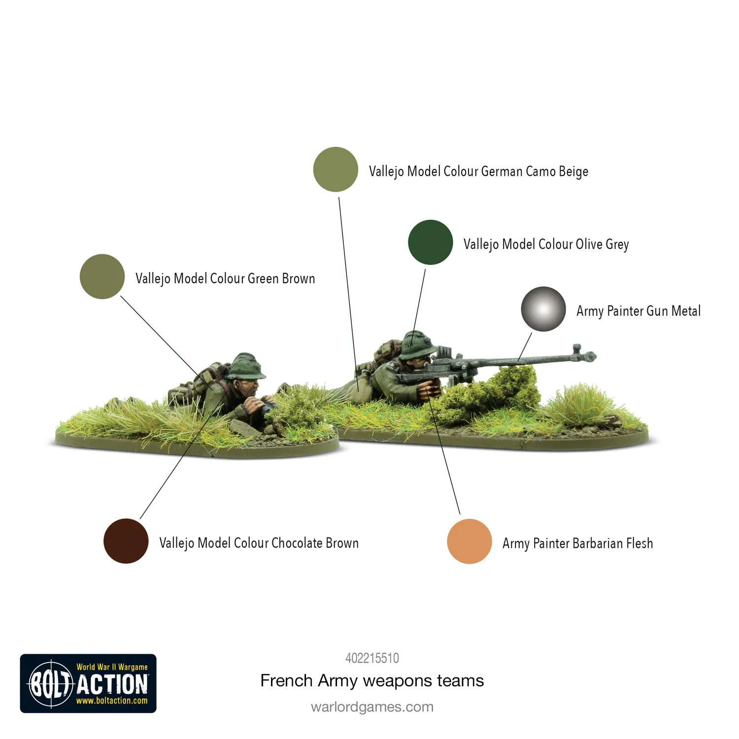 Bolt Action French Army weapons teams équipes d’armes françaises