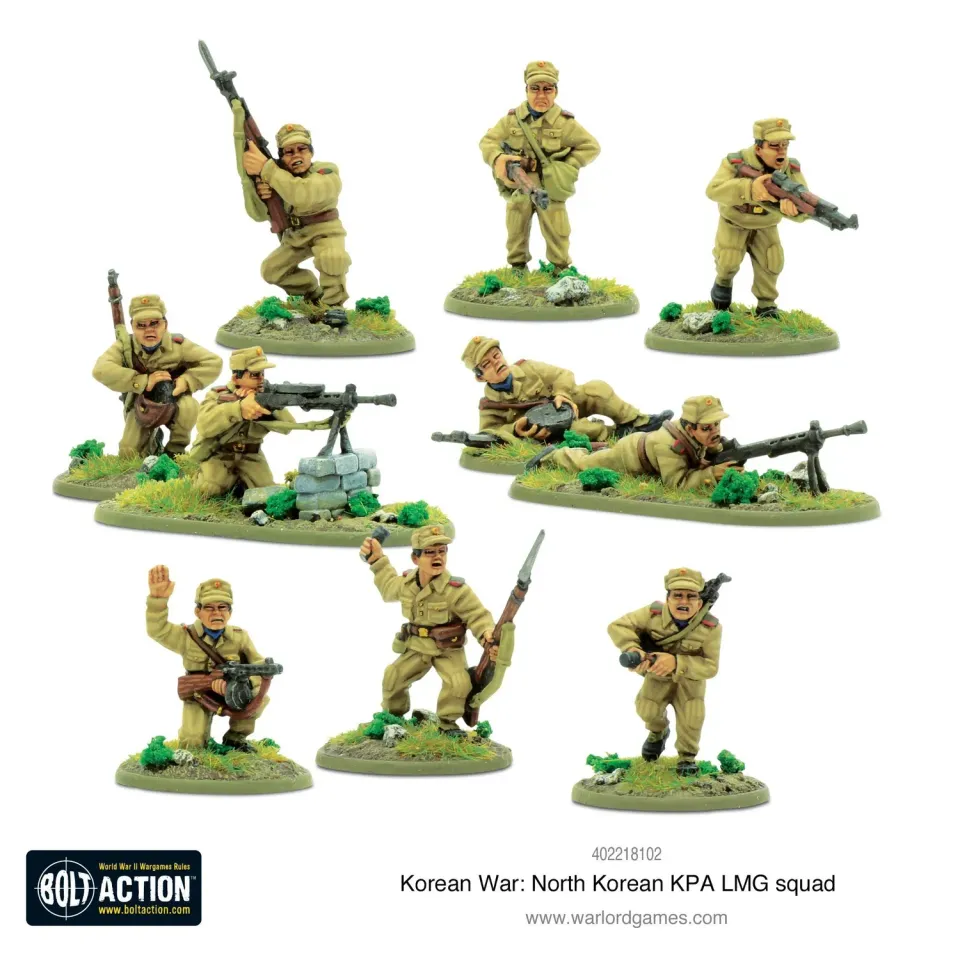 Bolt Action Corée KPA LMG Squad escouade métal 10 figurines