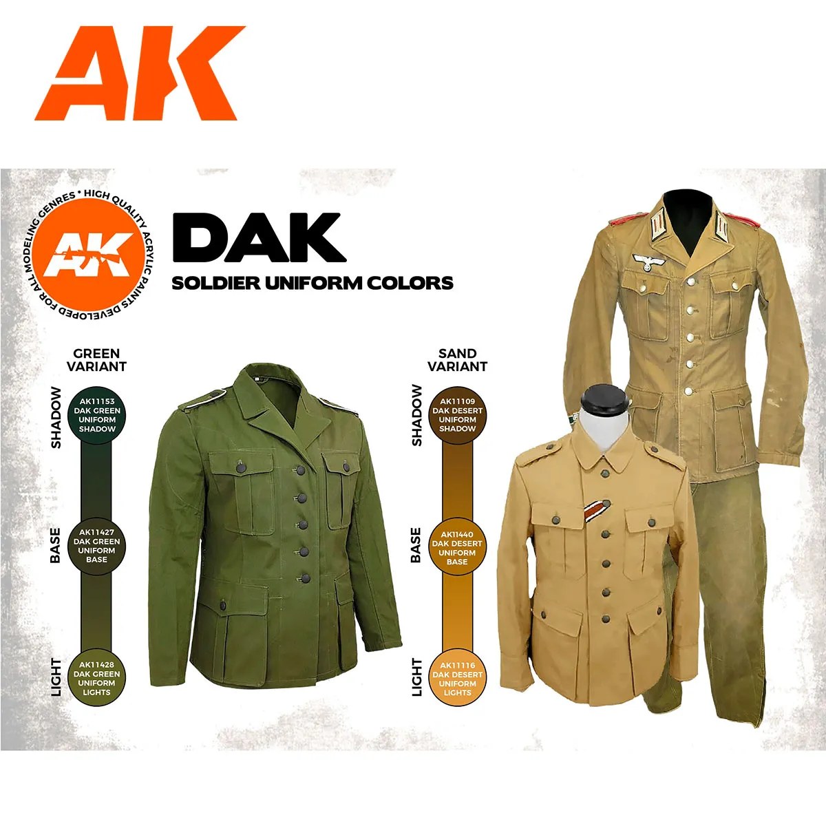 AK Interactive 3Gen Uniformes DAK set peinture 6 teintes