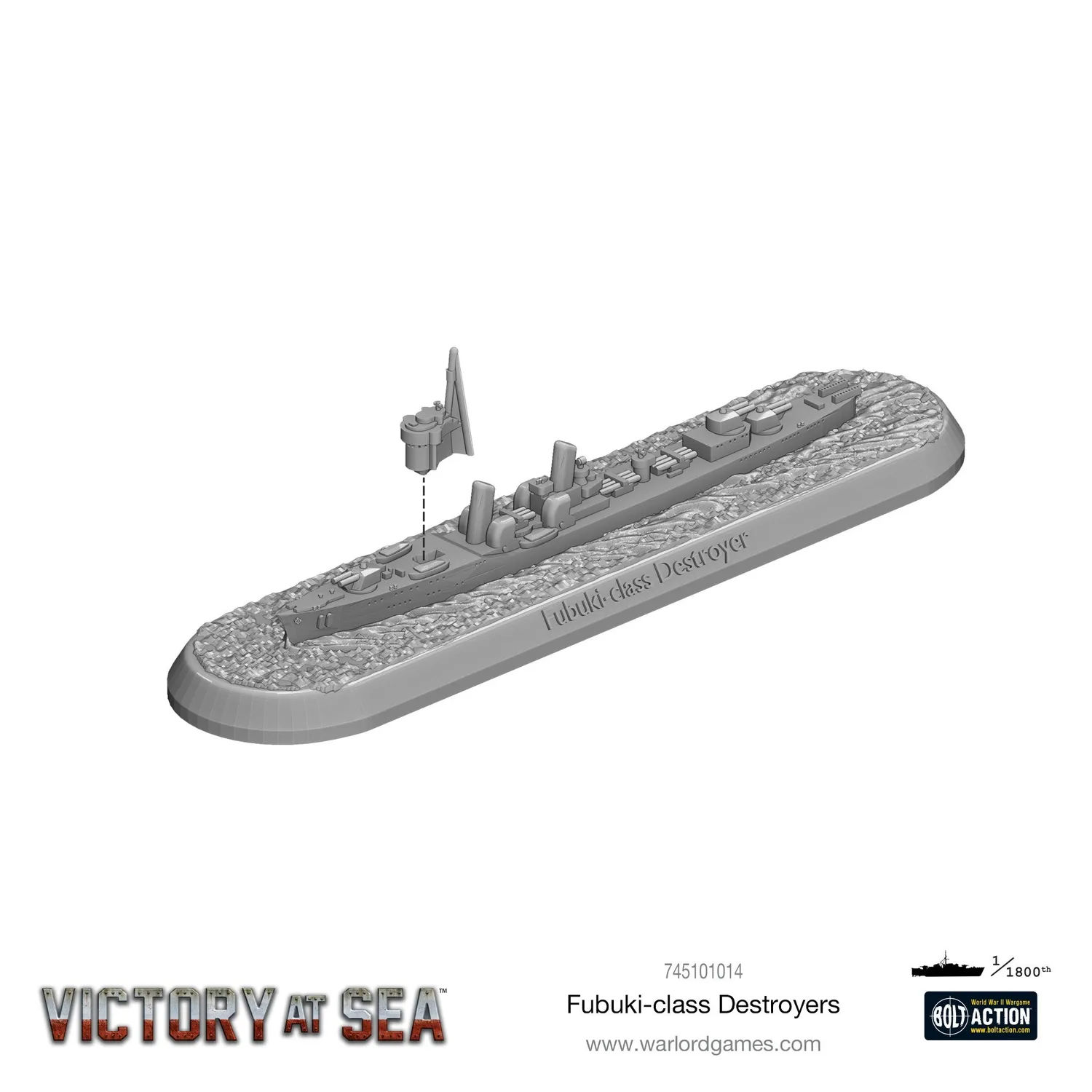 Bolt Action Victory at Sea Fubuki destroyers résine