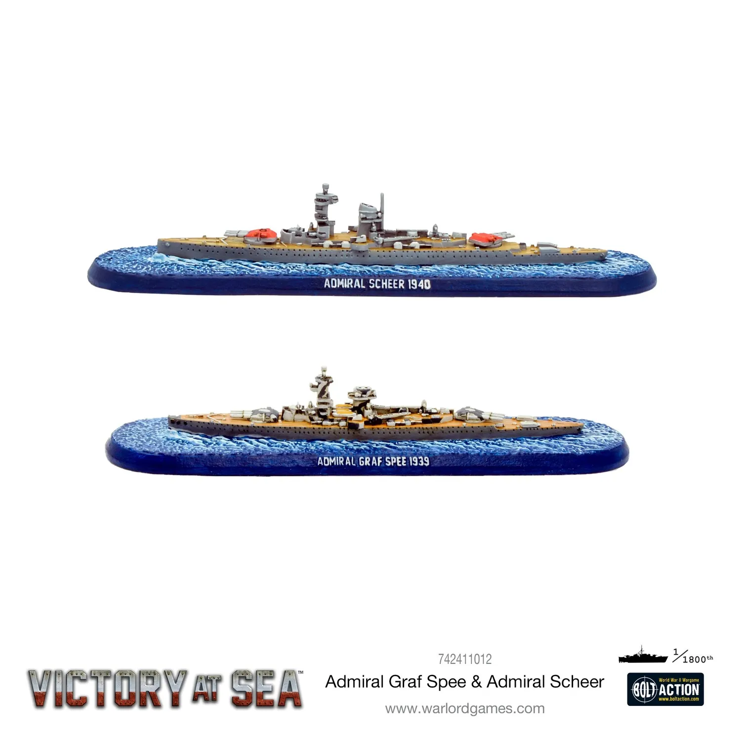 Warlord Victory at Sea Graf Spee Scheer navires croiseurs résine