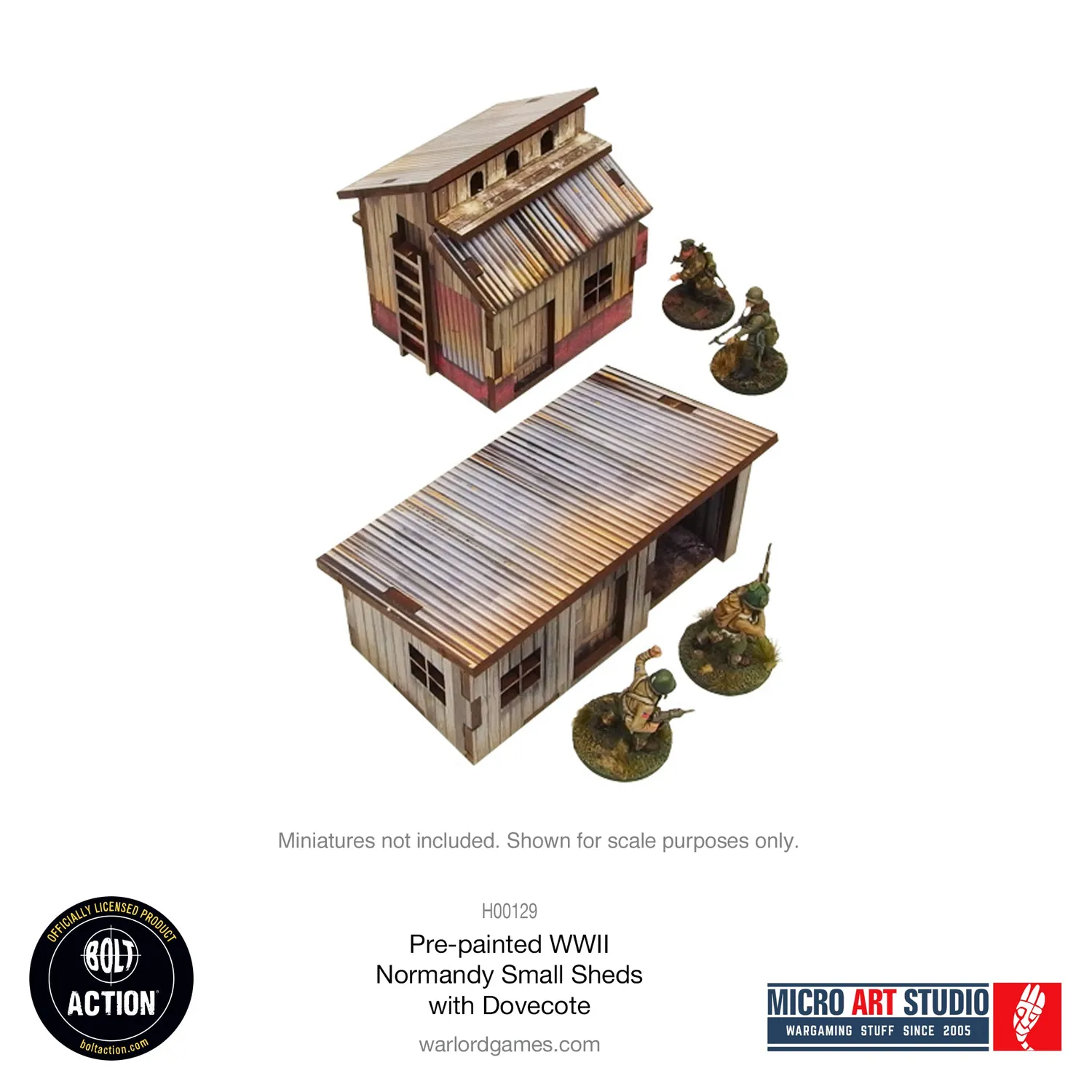 Bolt Action Normandy Small Sheds with Dovecote décor prépeint 28mm