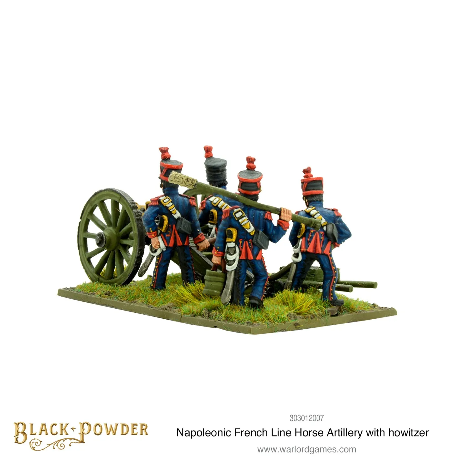 Bolt Action Napoleonic French Line Horse Artillery with howitzer figurines