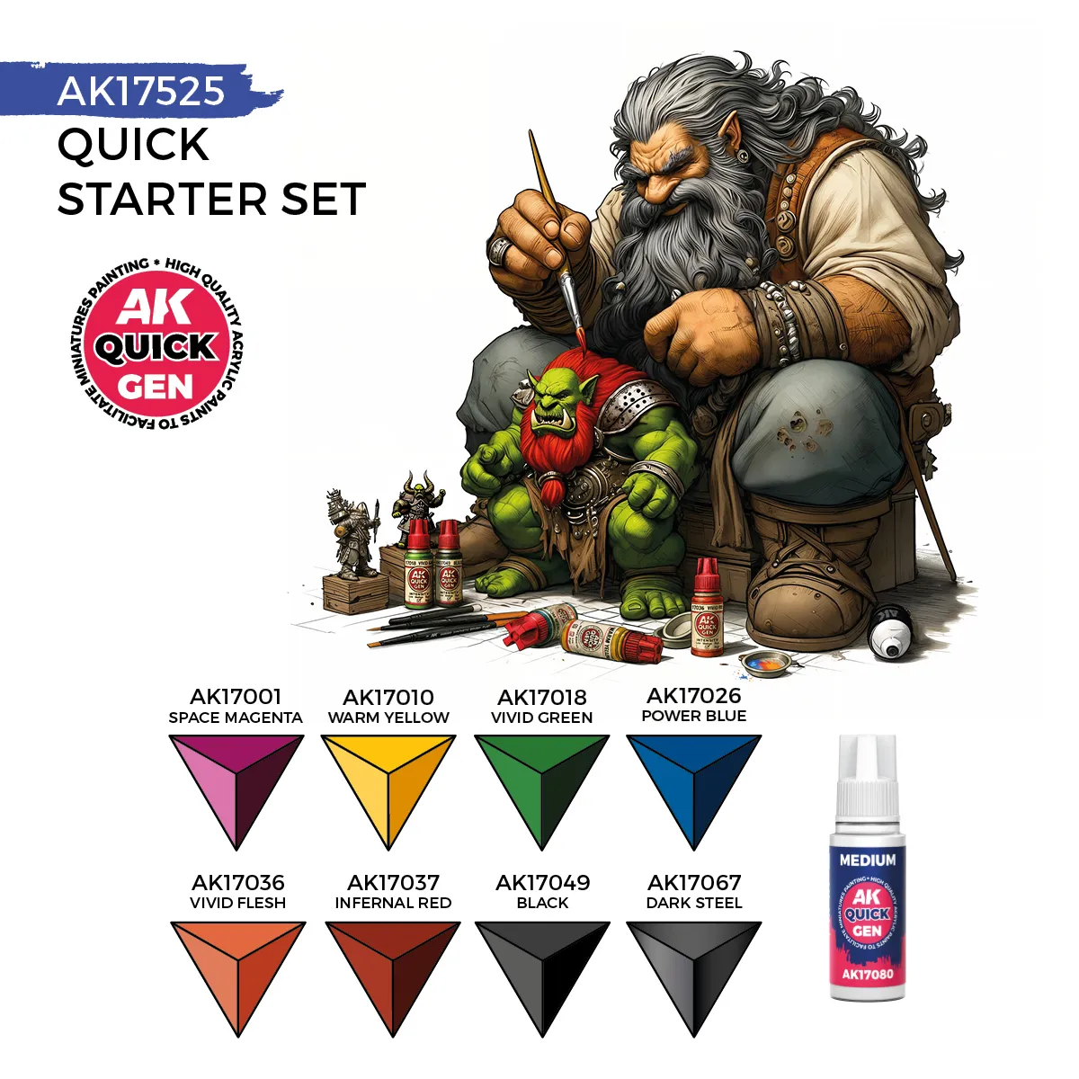 AK Interactive Quick Gen set démarrage Contrast 8 couleurs