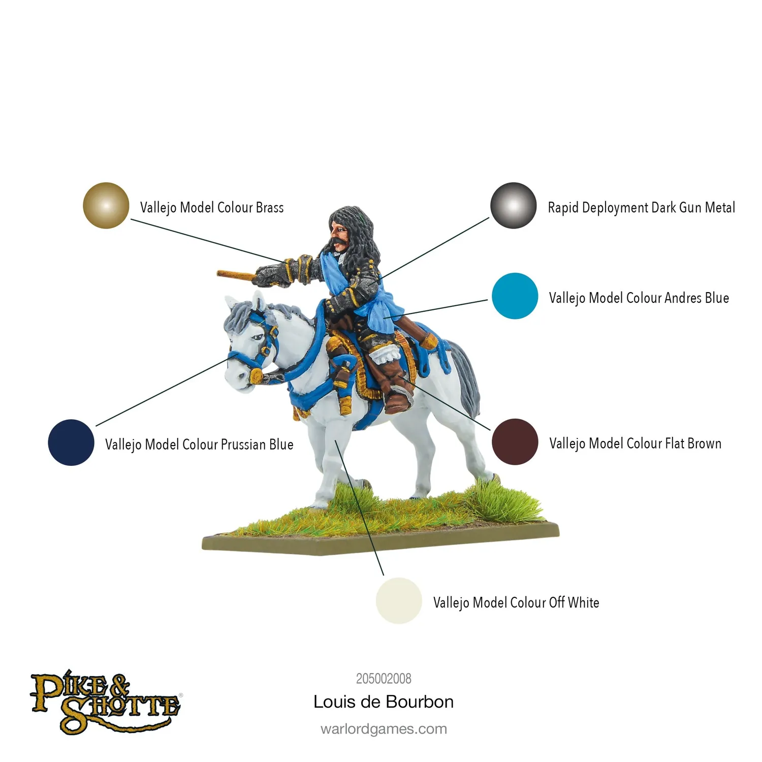 Pike & Shotte Louis de Bourbon figurine de cavalerie métal
