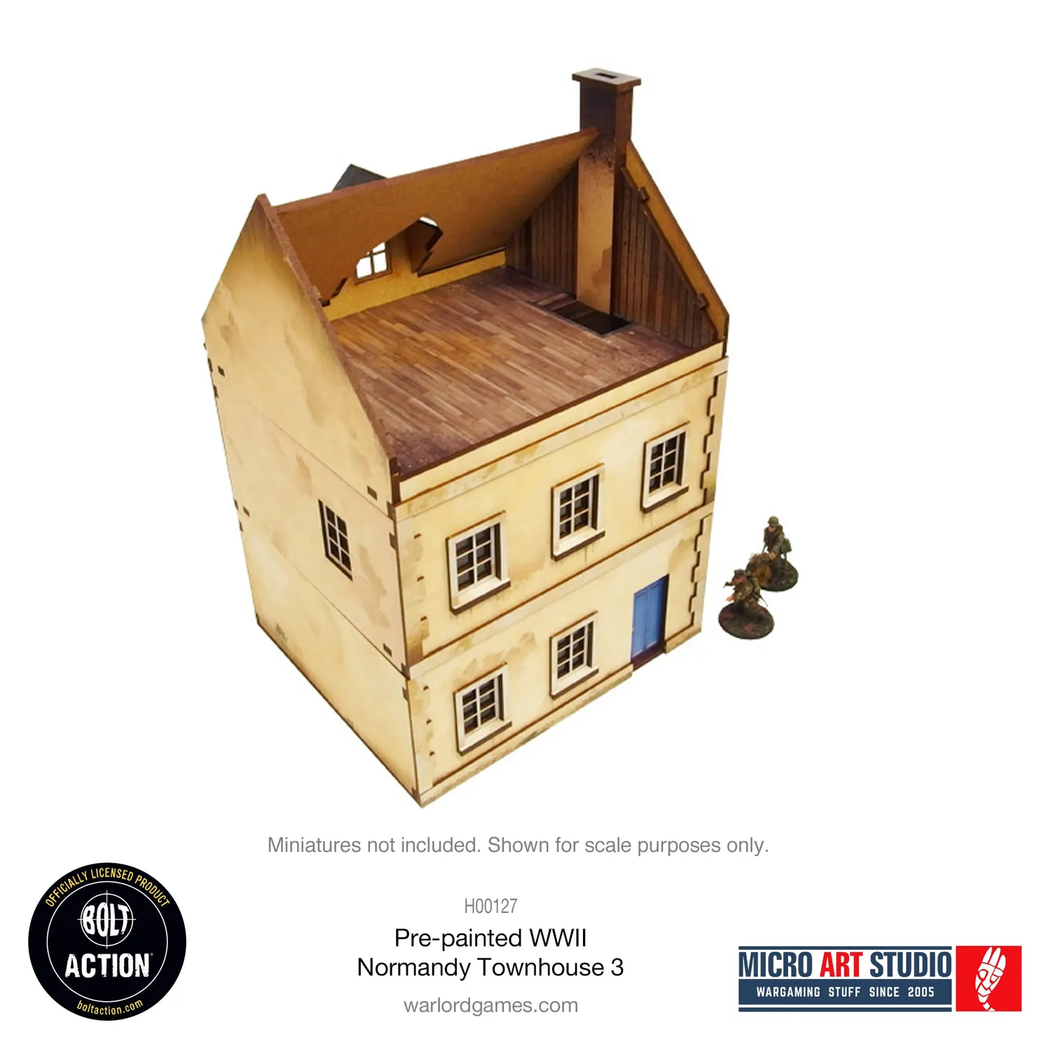 Bolt Action Normandy Townhouse 3 bâtiment prépeint 28mm