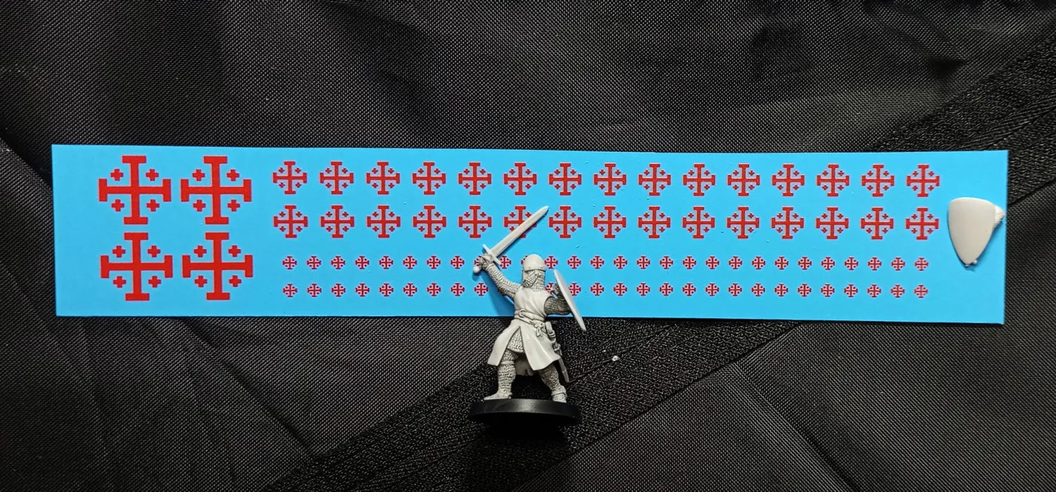 BROTHER VINNI Order of the Holy Sepulchre Crosses décalcomanies rouges