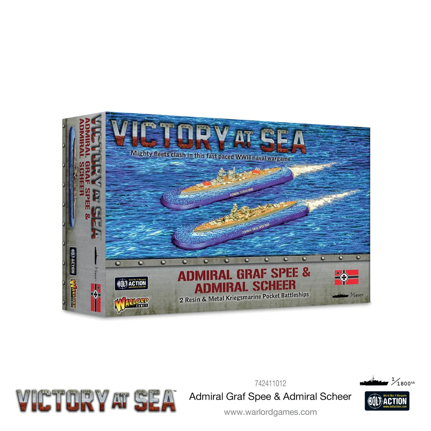 Warlord Victory at Sea Graf Spee Scheer navires croiseurs résine