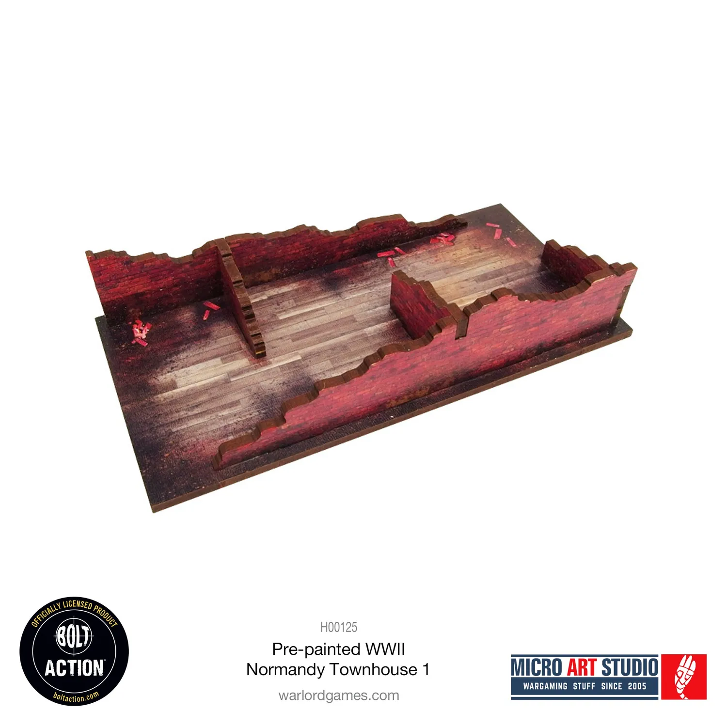 Bolt Action Pre-painted WW2 Normandy Townhouse 1 bâtiment prépeint 28-30 mm