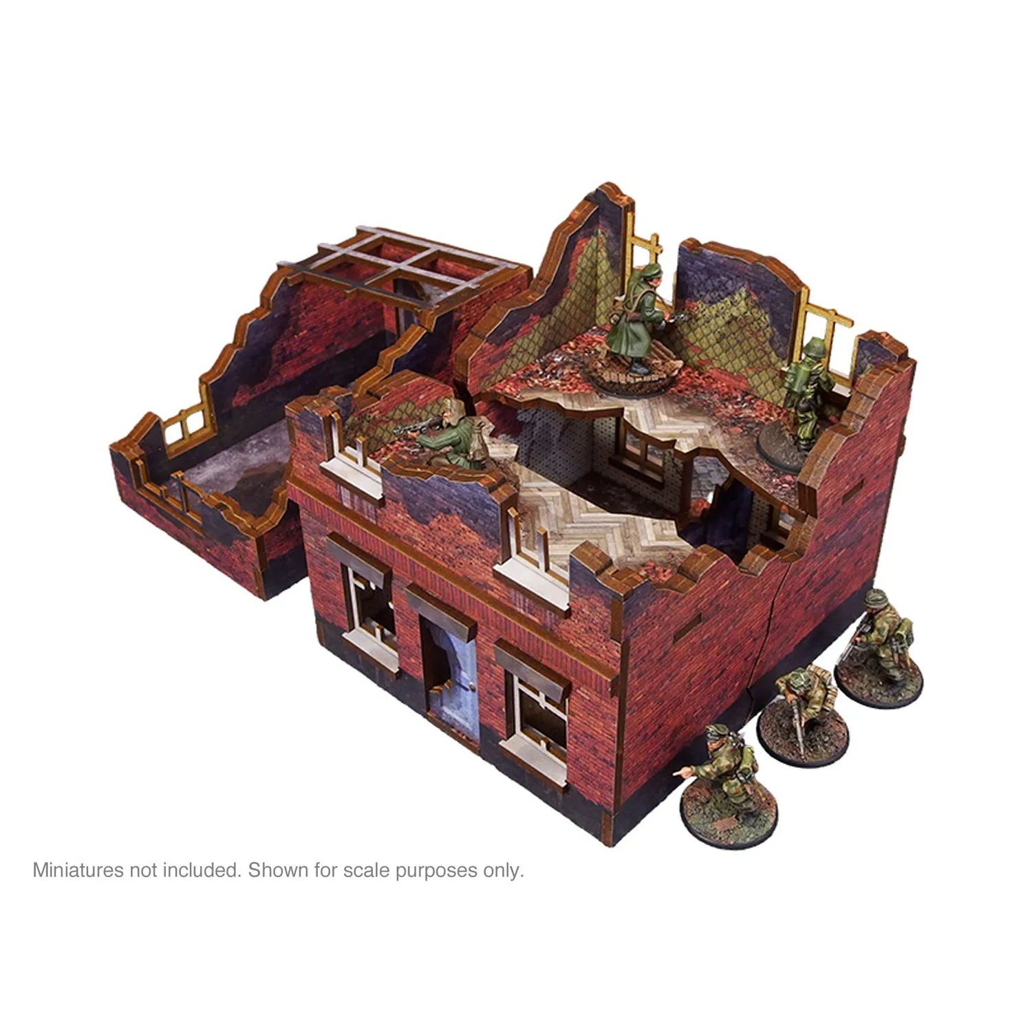 Bolt Action WW2 Ostfront Stalingrad Small House with garage décor prépeint HDF
