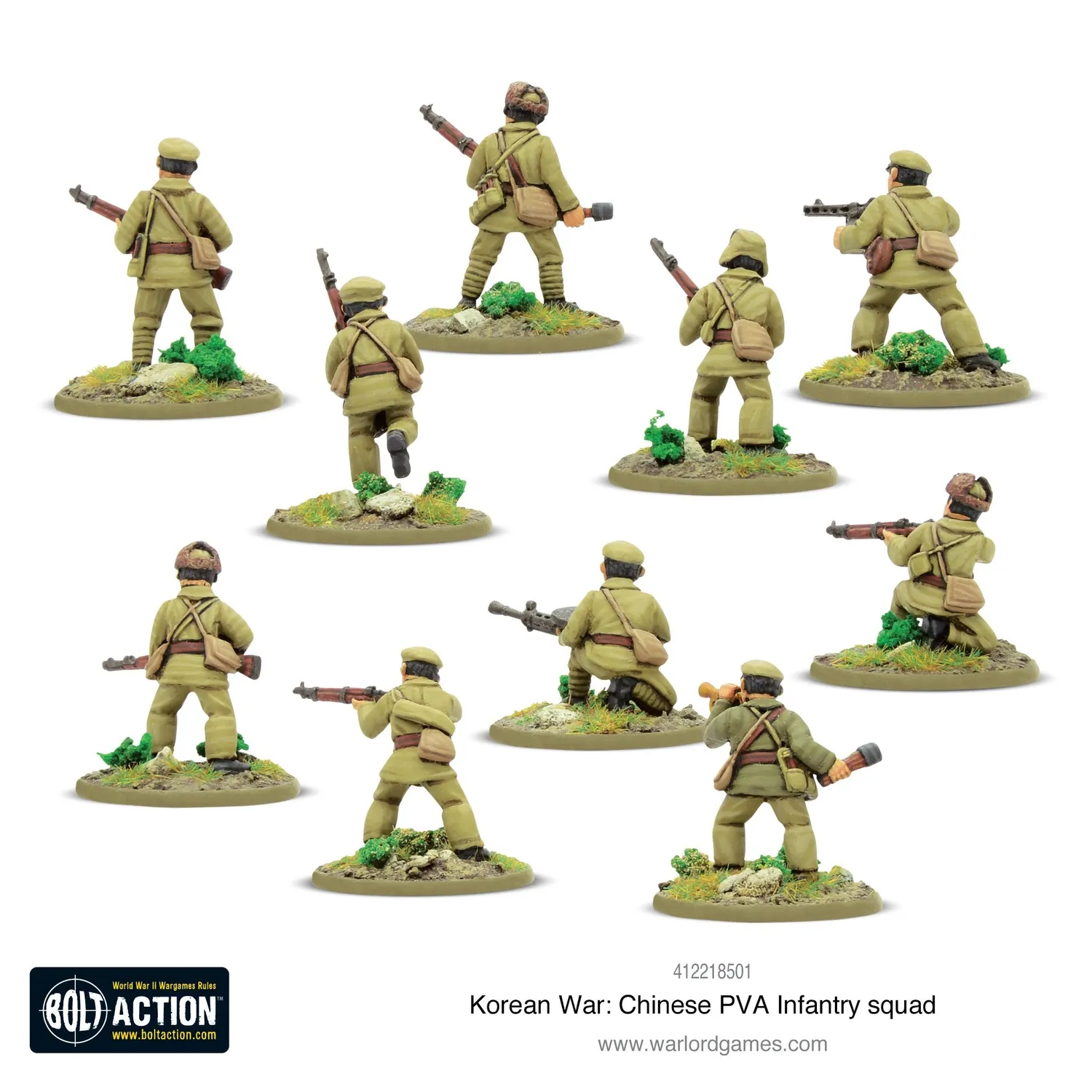 Bolt Action Korean War Chinese PVA Infantry Squad boîte métal 10 fig