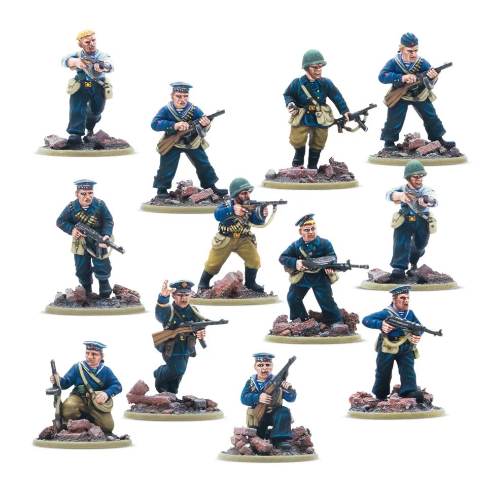 Bolt Action Soviet Naval Brigade veteran squad figurines résine