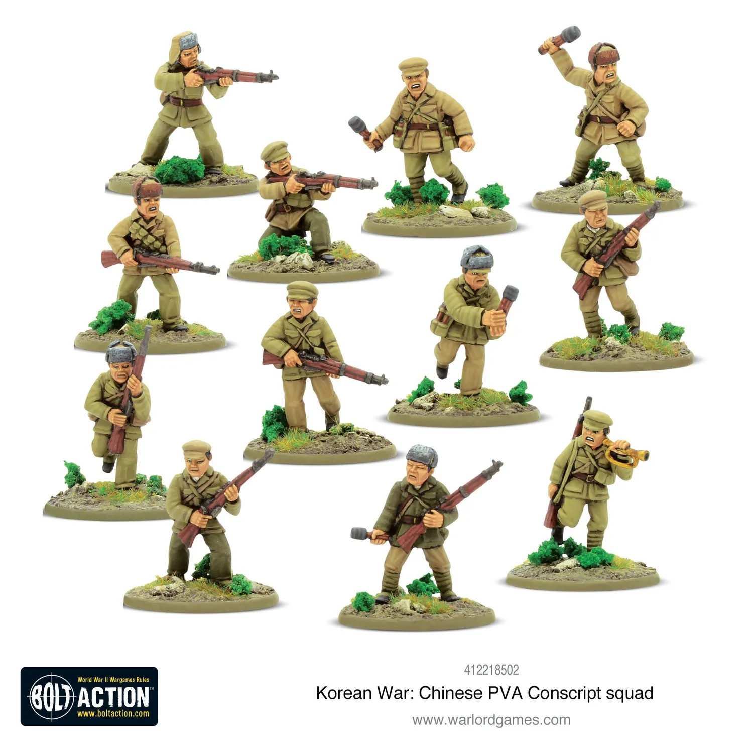 Bolt Action Korean War: Chinese PVA Conscript Squad escouade métal 12 figurines
