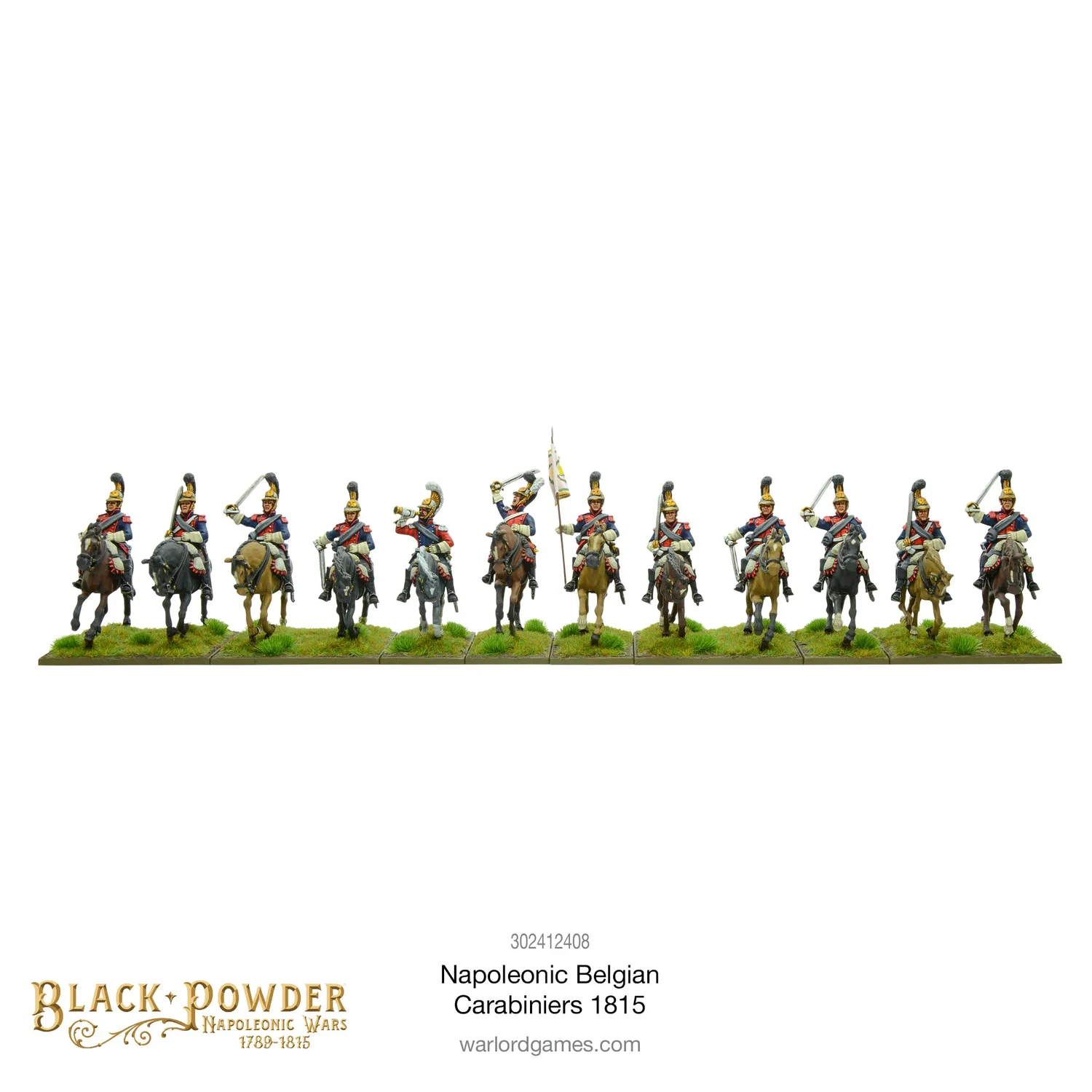 Bolt Action Carabiniers belges 1815 figurines cavalerie x12