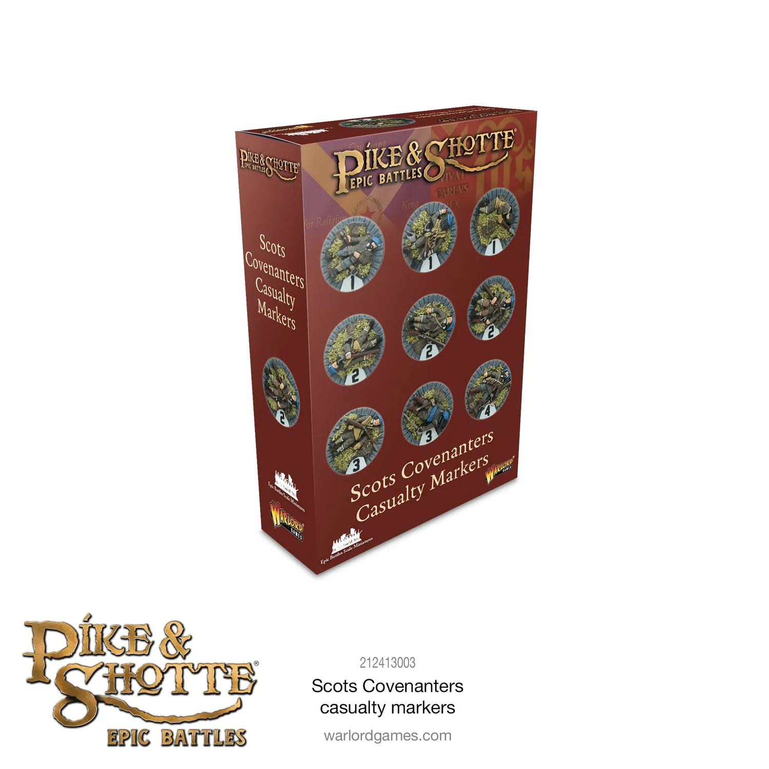 Bolt Action Pike & Shotte Epic Battles Scots Covenanters casualty markers marqueurs pertes