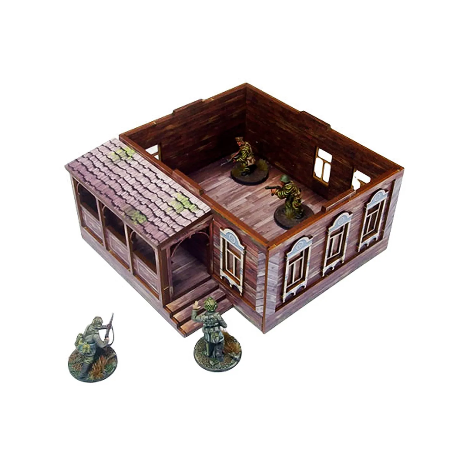Bolt Action Pre-Painted WW2 Ostfront Village Doma maisons 28-30 mm prépeintes