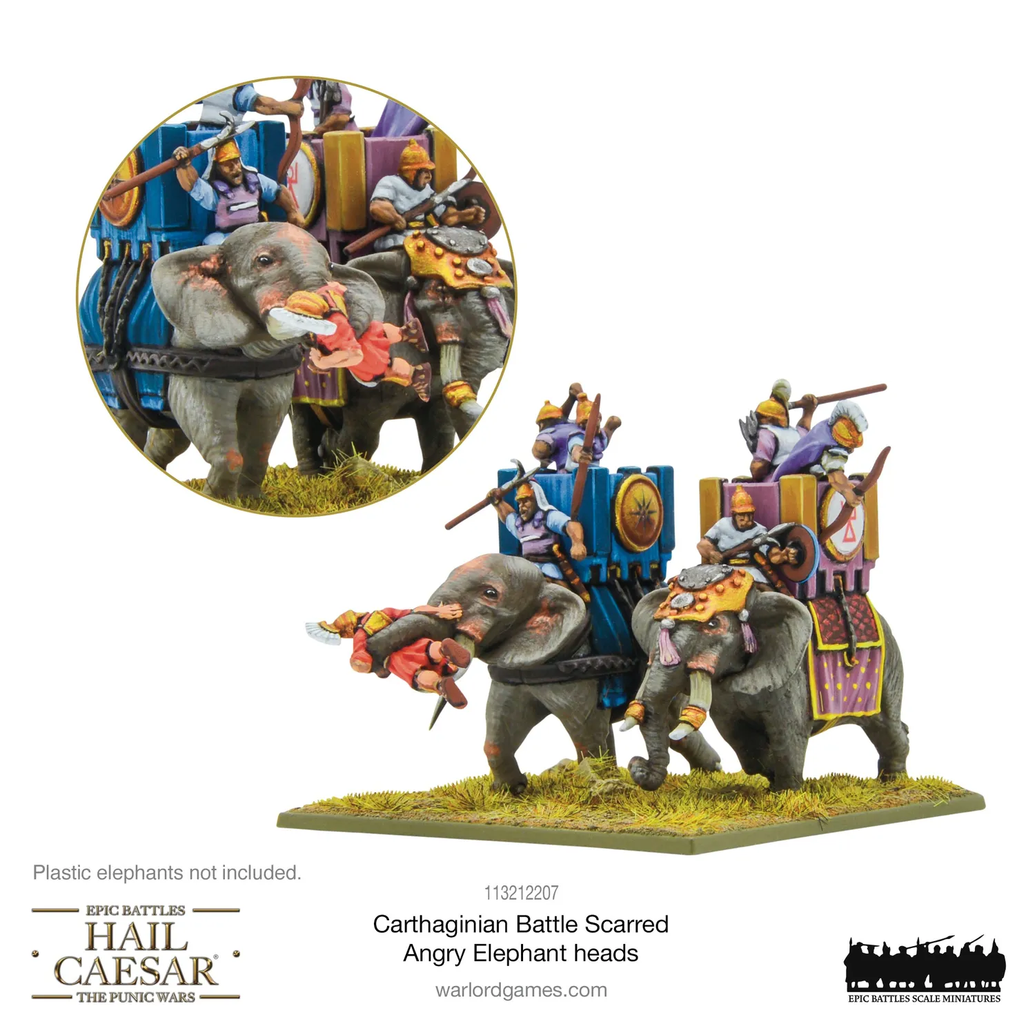 Warlord Games Hail Caesar Epic Battles Éléphant têtes vétérans résine