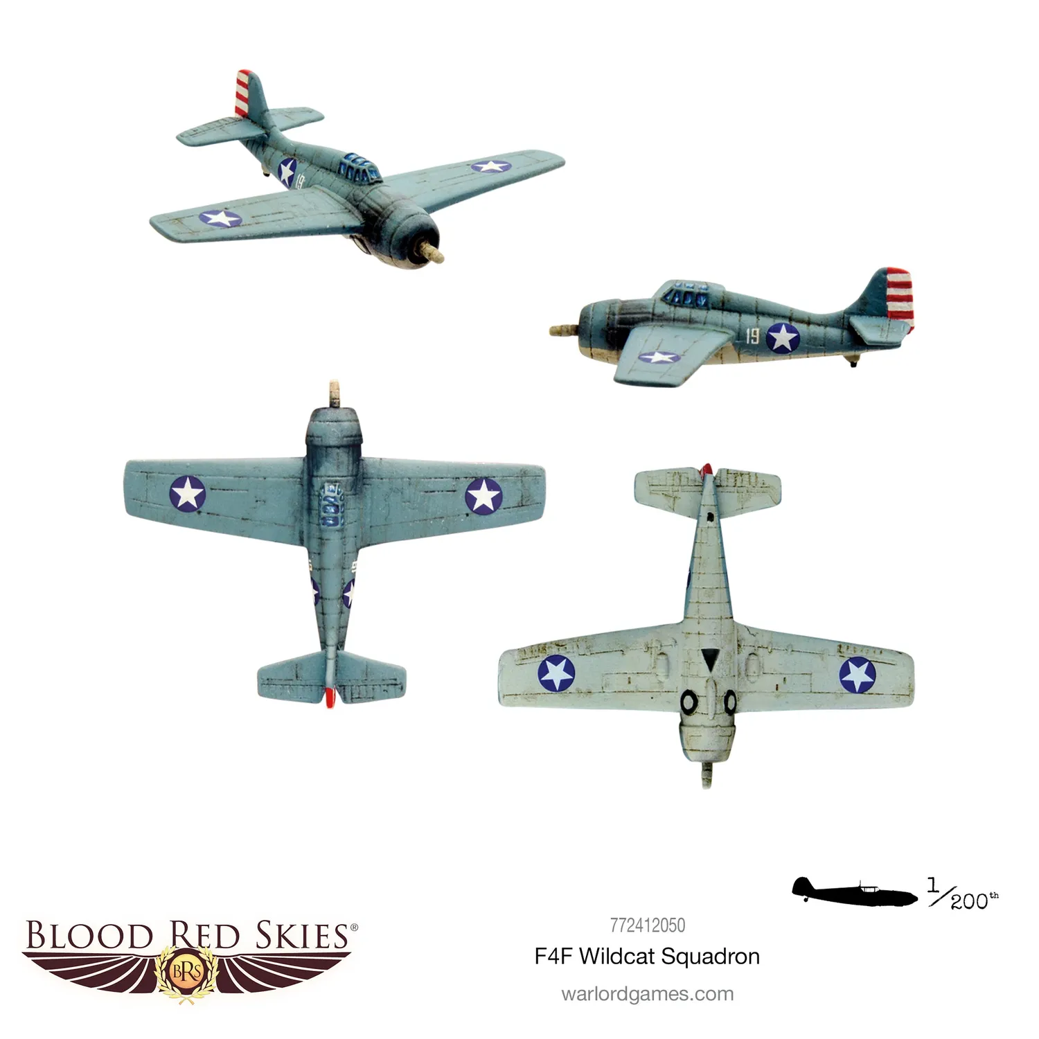 Bolt Action Blood Red Skies F4F Wildcat Squadron 6 avions