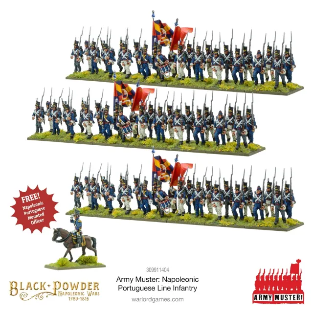 Bolt Action Army Muster Napoleonic Portuguese Line Infantry infanterie plastique