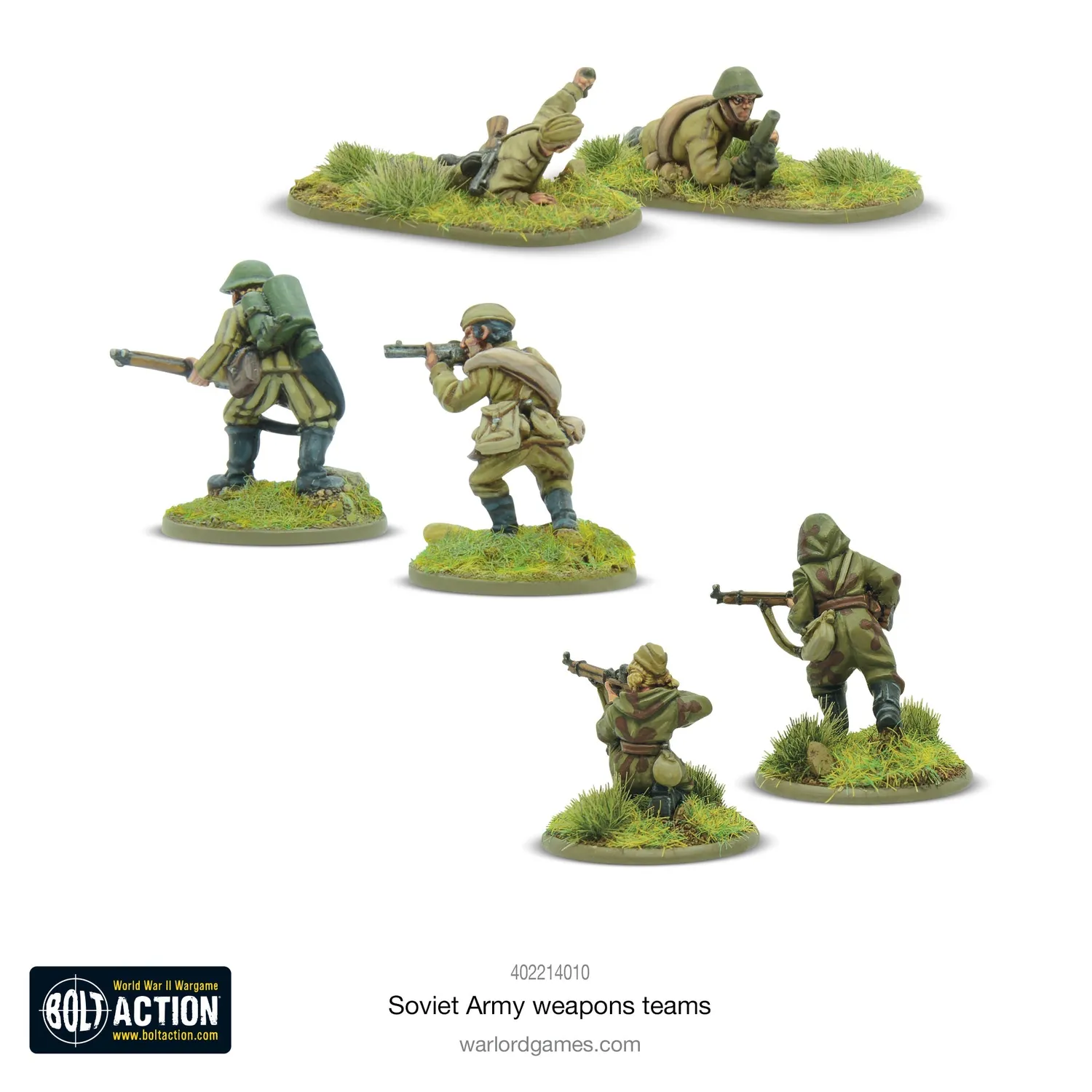 Bolt Action Soviet Army weapons teams figurines d’appui