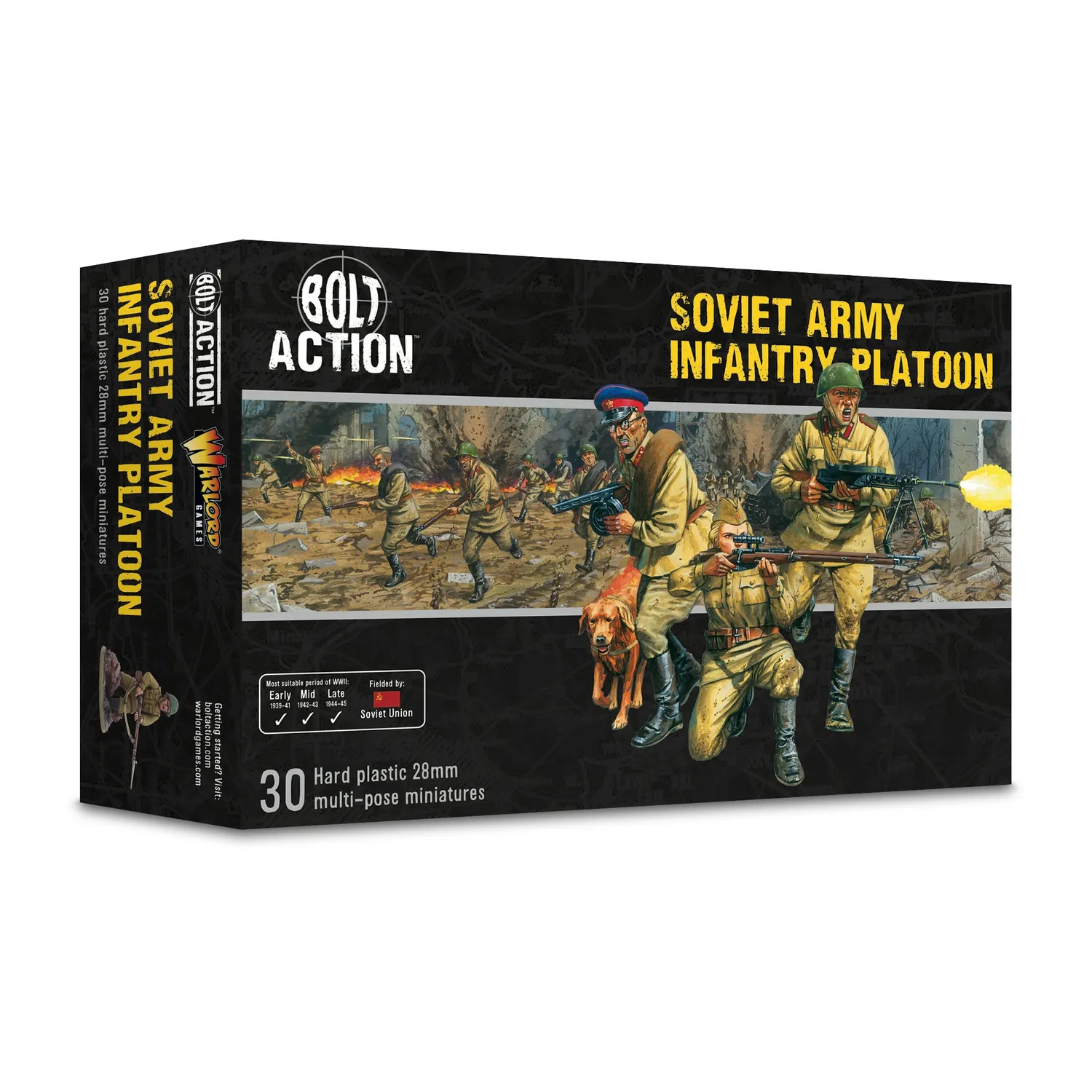 Bolt Action Soviet Army Infantry Platoon boîte 30 figurines été