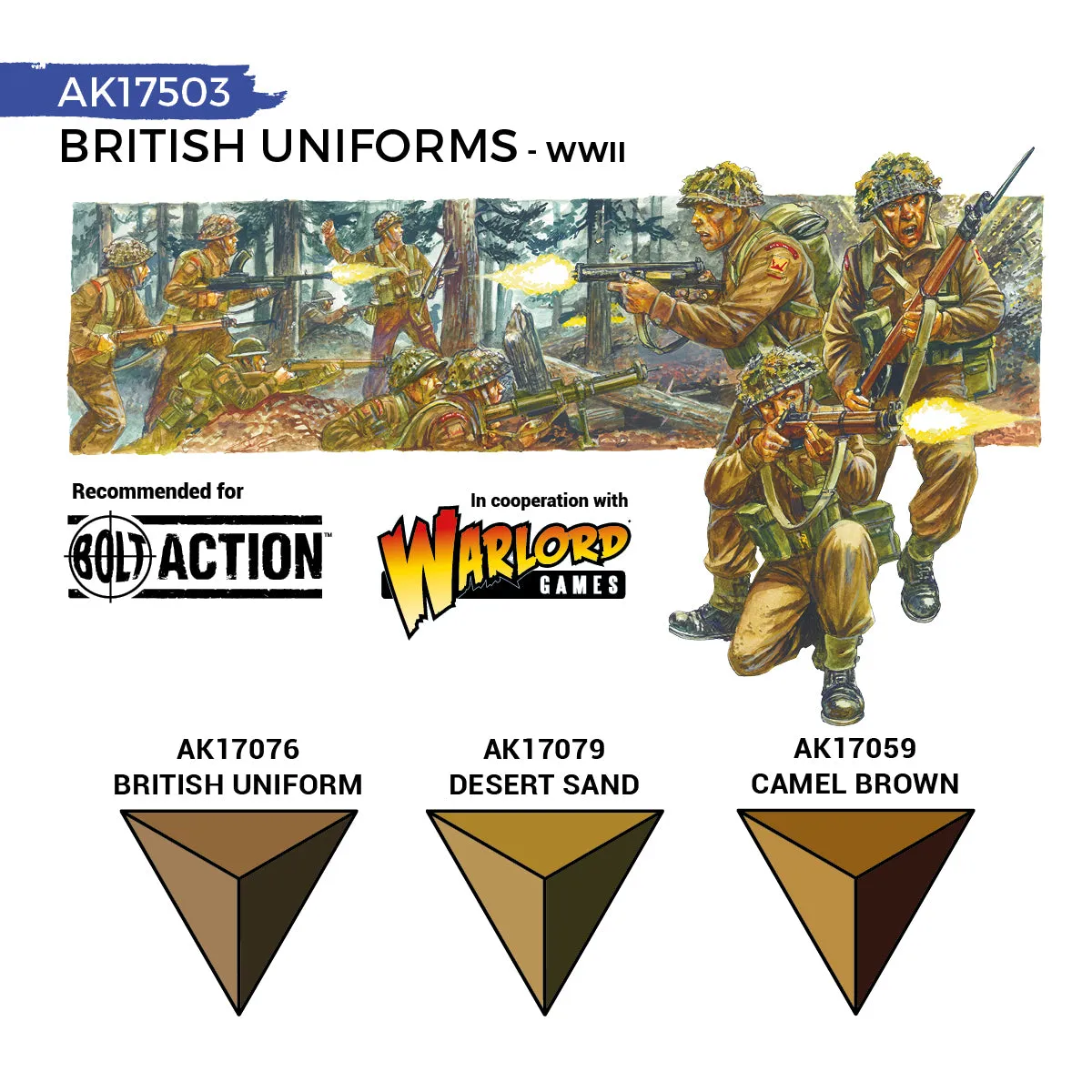 Bolt Action BRITISH UNIFORMS (QUICK GEN SET) peintures 3 couleurs