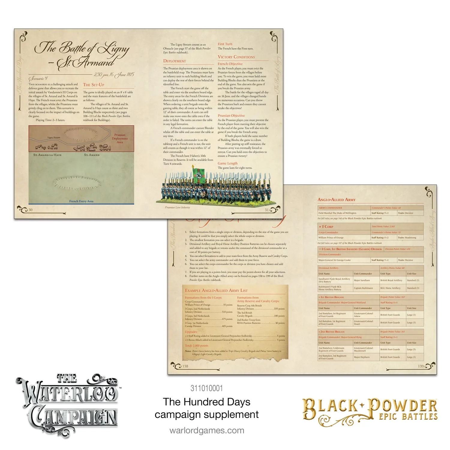 Black Powder Hundred Days Campaign livre supplément Waterloo