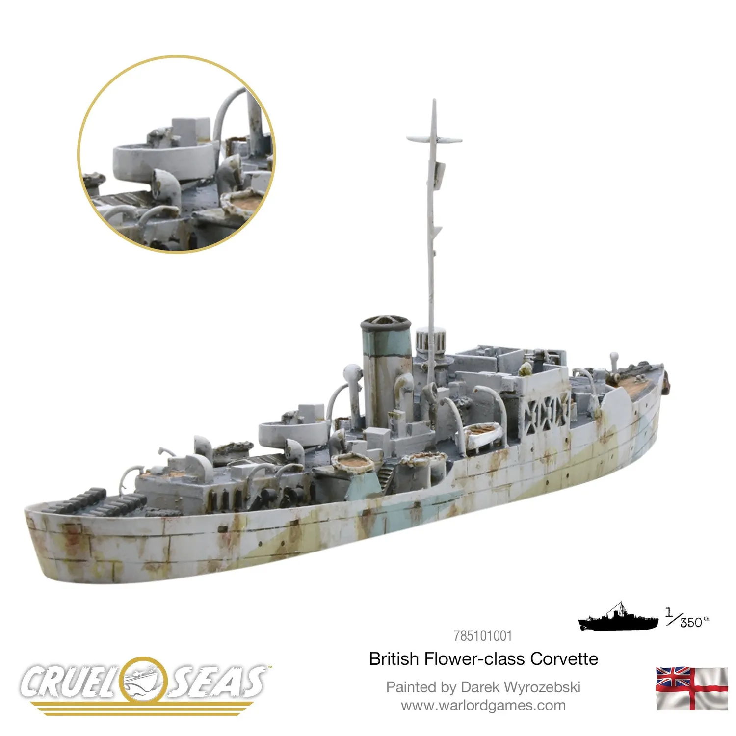Cruel Seas Flower-class Corvette 1/350 résine métal